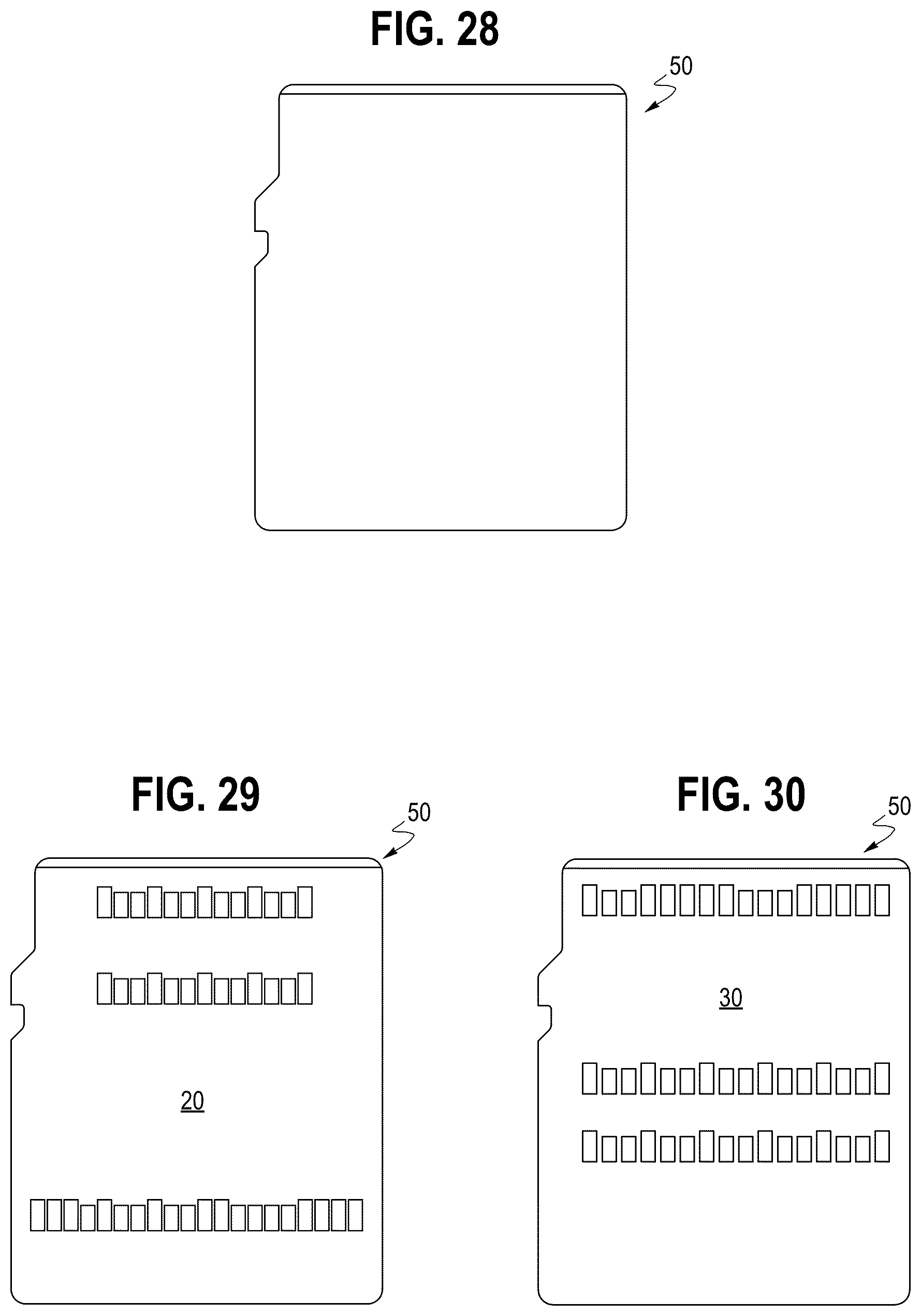 Patent US12614047 Figure 11 – Removable memory card with efficient card lock mechanism, XY ratios, anti-reverse insertion feature, pullout feature, and pads layout