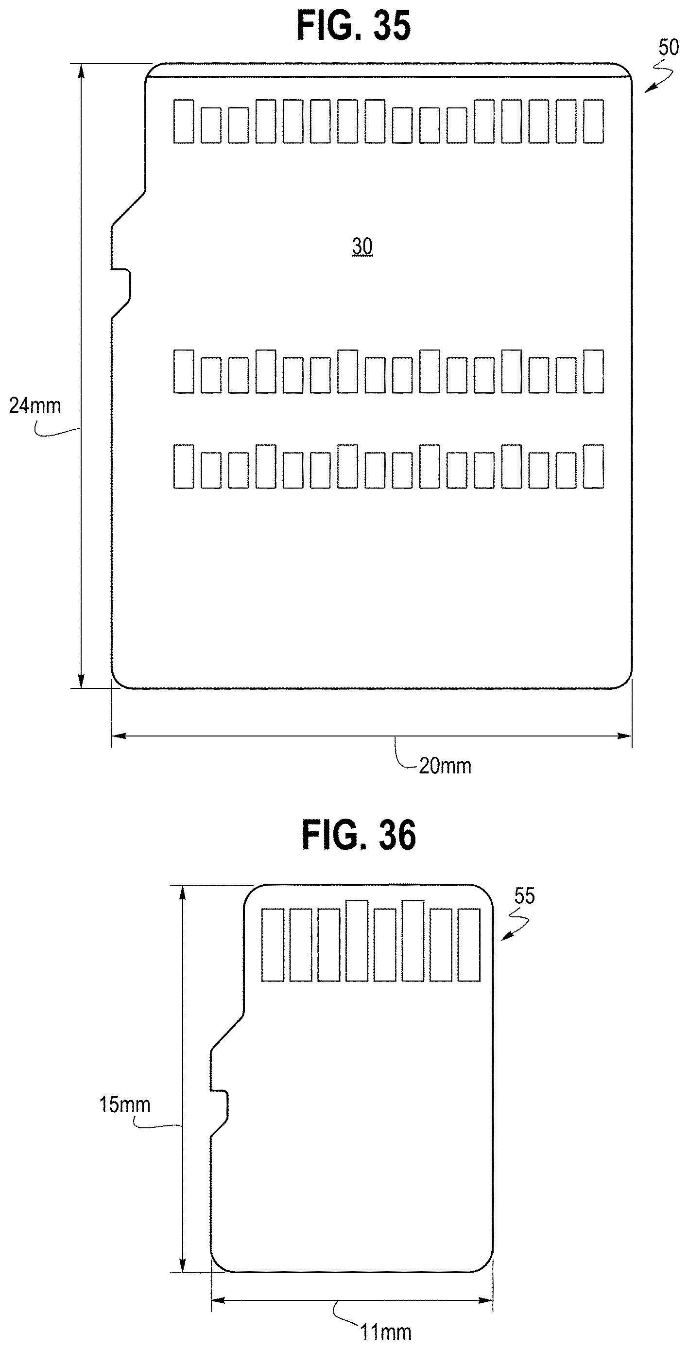 Patent US12614047 Figure 15 – Removable memory card with efficient card lock mechanism, XY ratios, anti-reverse insertion feature, pullout feature, and pads layout