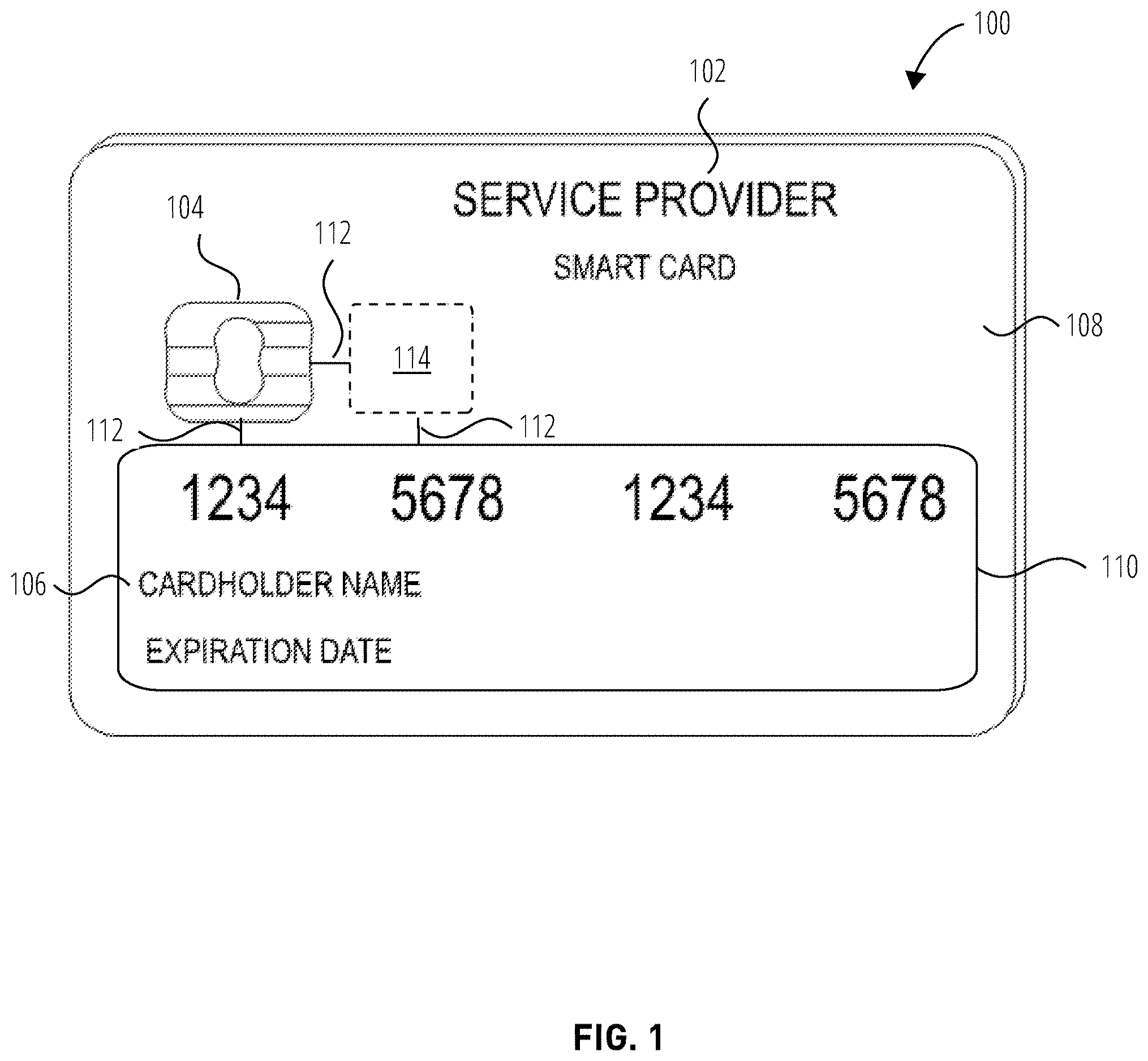 Patent US12614053 Figure 1 – Methods, mediums, and systems for applying a display to a transaction card