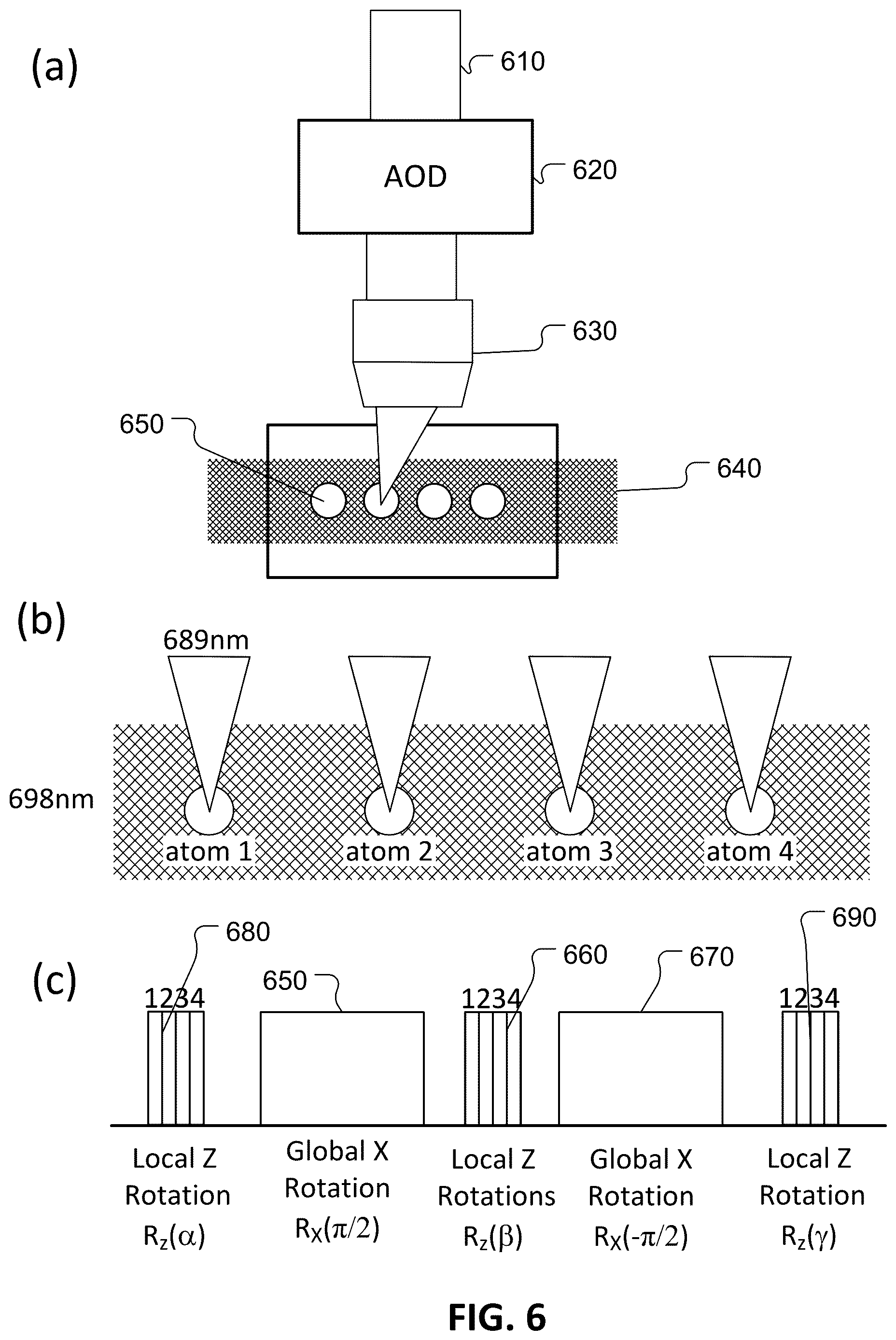 Patent US12614098 Figure 6 – Hardware-efficient neutral atom quantum computing method and device