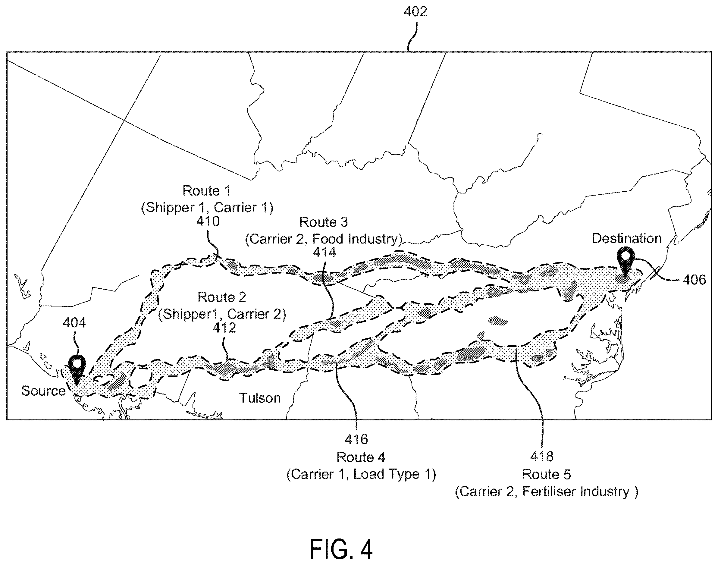 Patent US12614145 Figure 4 – Supply chain visibility platform