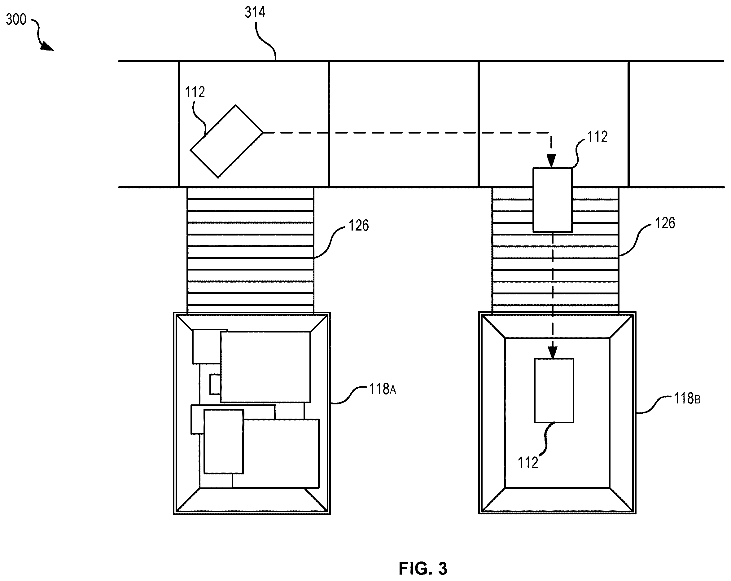 Patent US12614149 Figure 3 – Dynamic weighted volume thresholds for inventory totes
