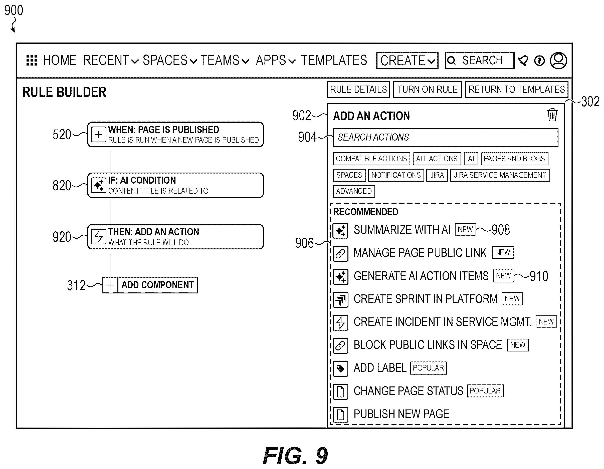 Patent US12614151 Figure 9 – Automated content assessment for collaboration platforms
