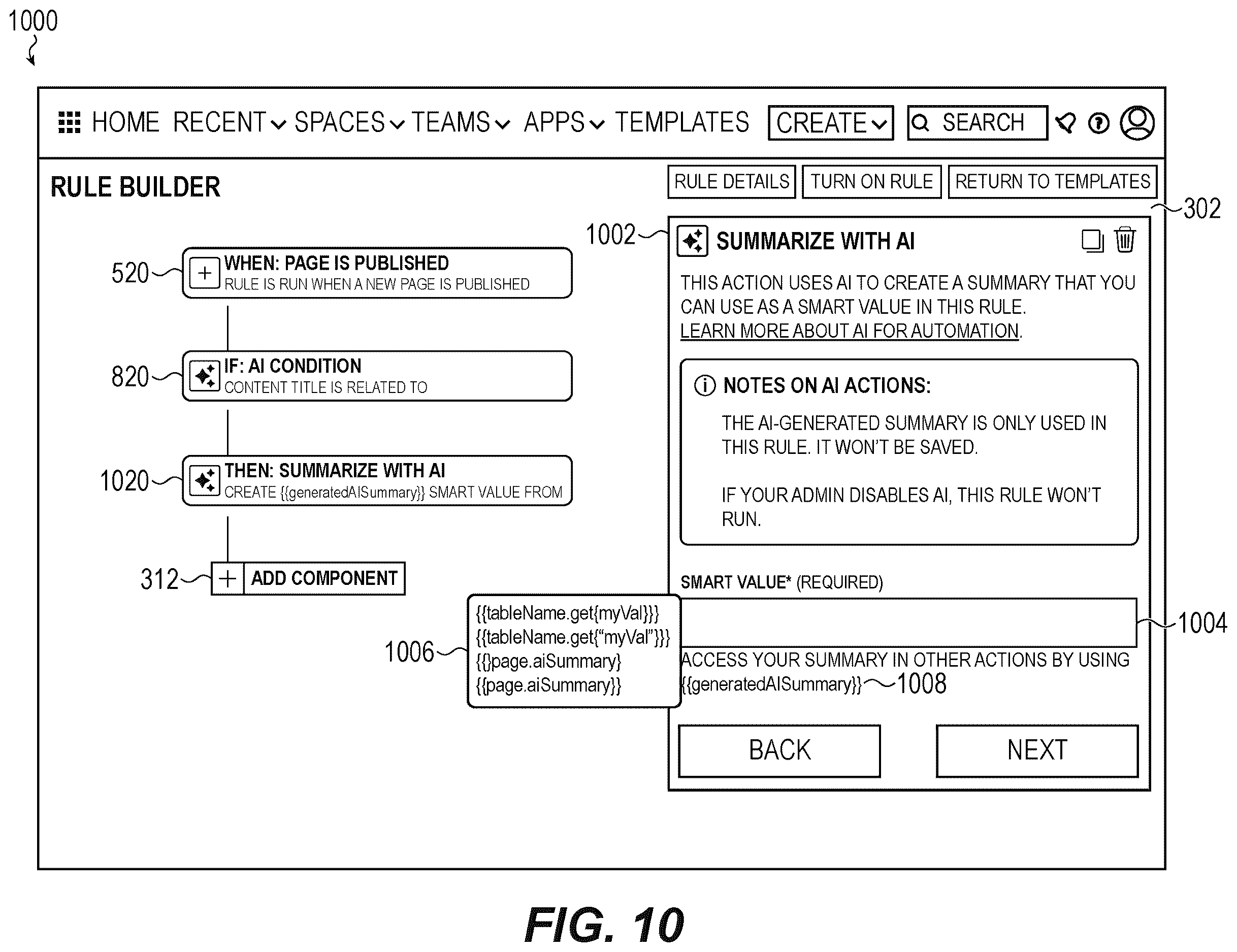 Patent US12614151 Figure 10 – Automated content assessment for collaboration platforms
