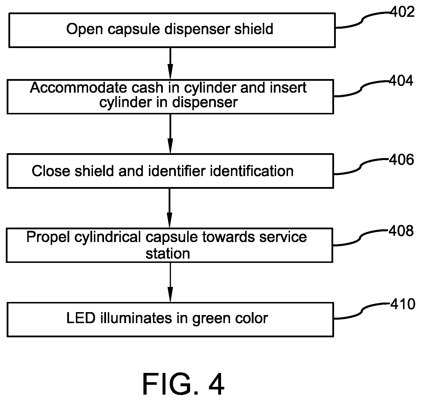 Patent US12614163 Figure 4 – Pneumatic payment system for gas stations and method of use