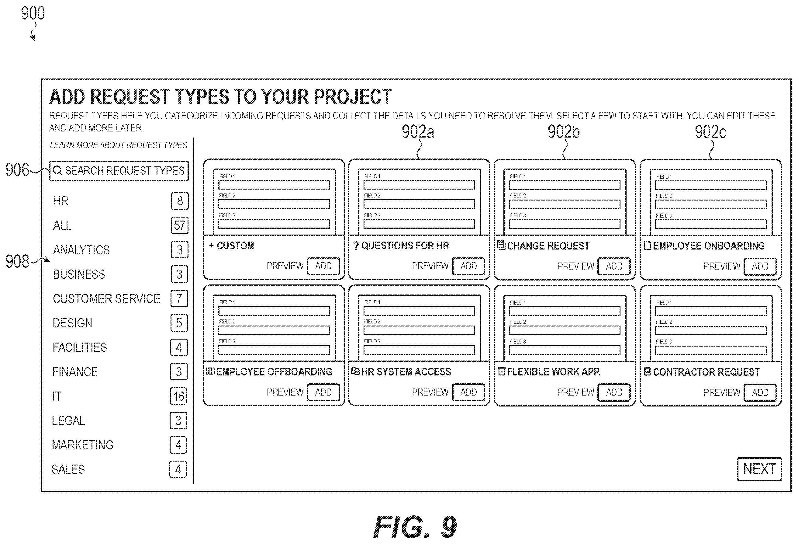 Patent US12614190 Figure 14 – Graphical user interface including issue queue management for an issue tracking system