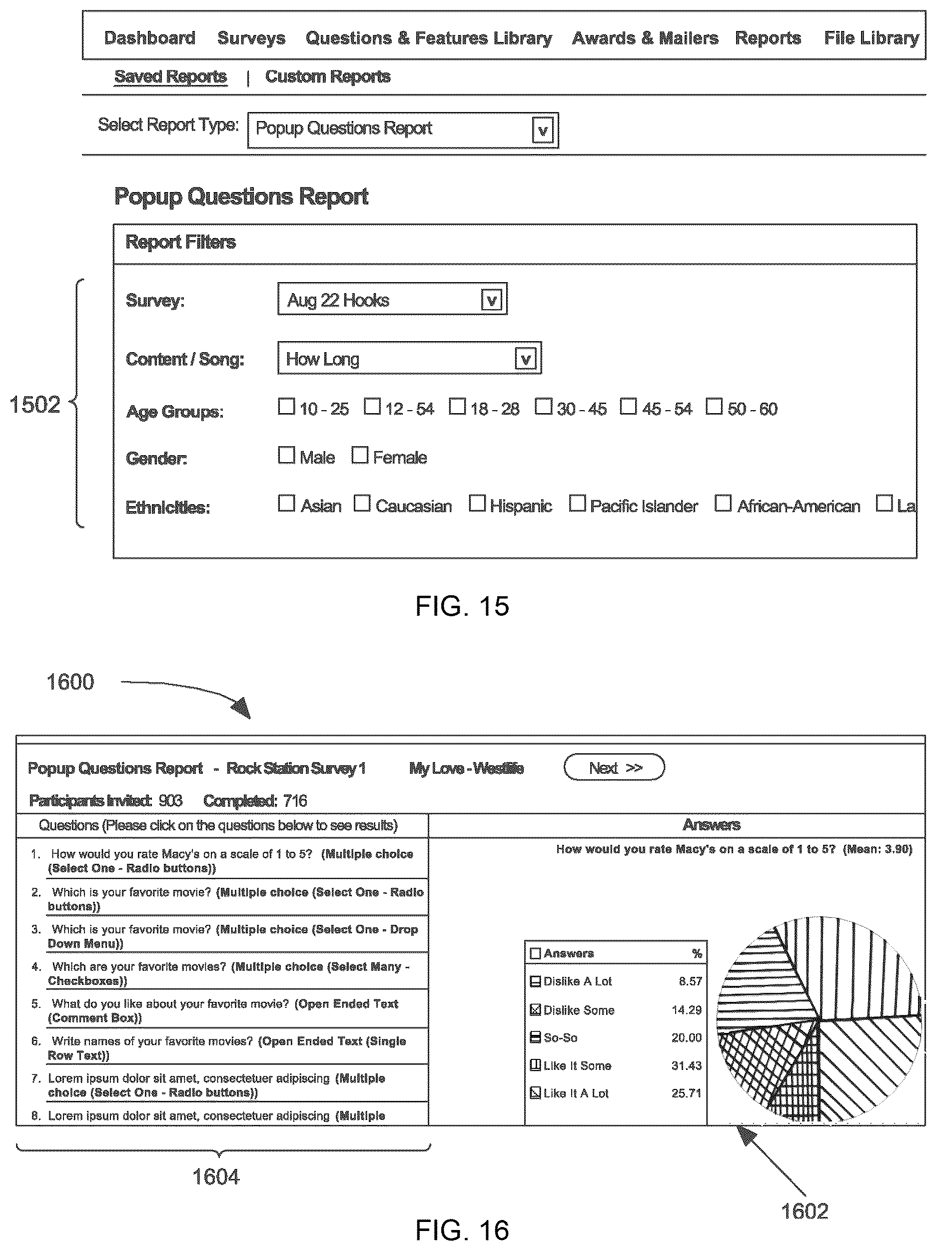 Patent US12614202 Figure 10 – Parameters for generating an automated survey
