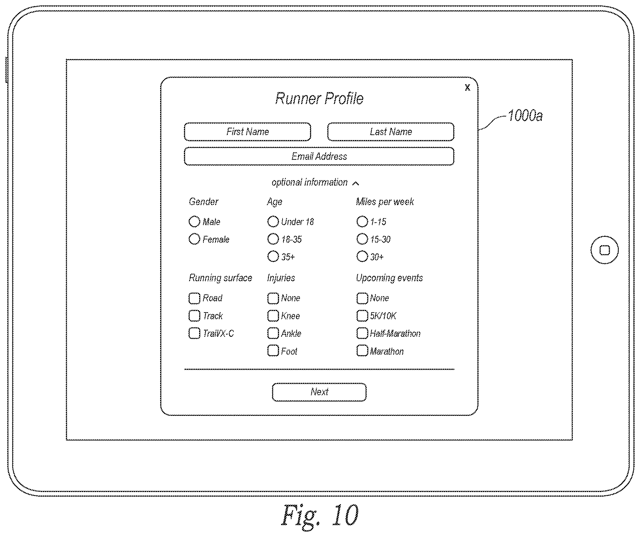 Patent US12614220 Figure 10 – Systems and methods for analyzing lower body movement to recommend footwear