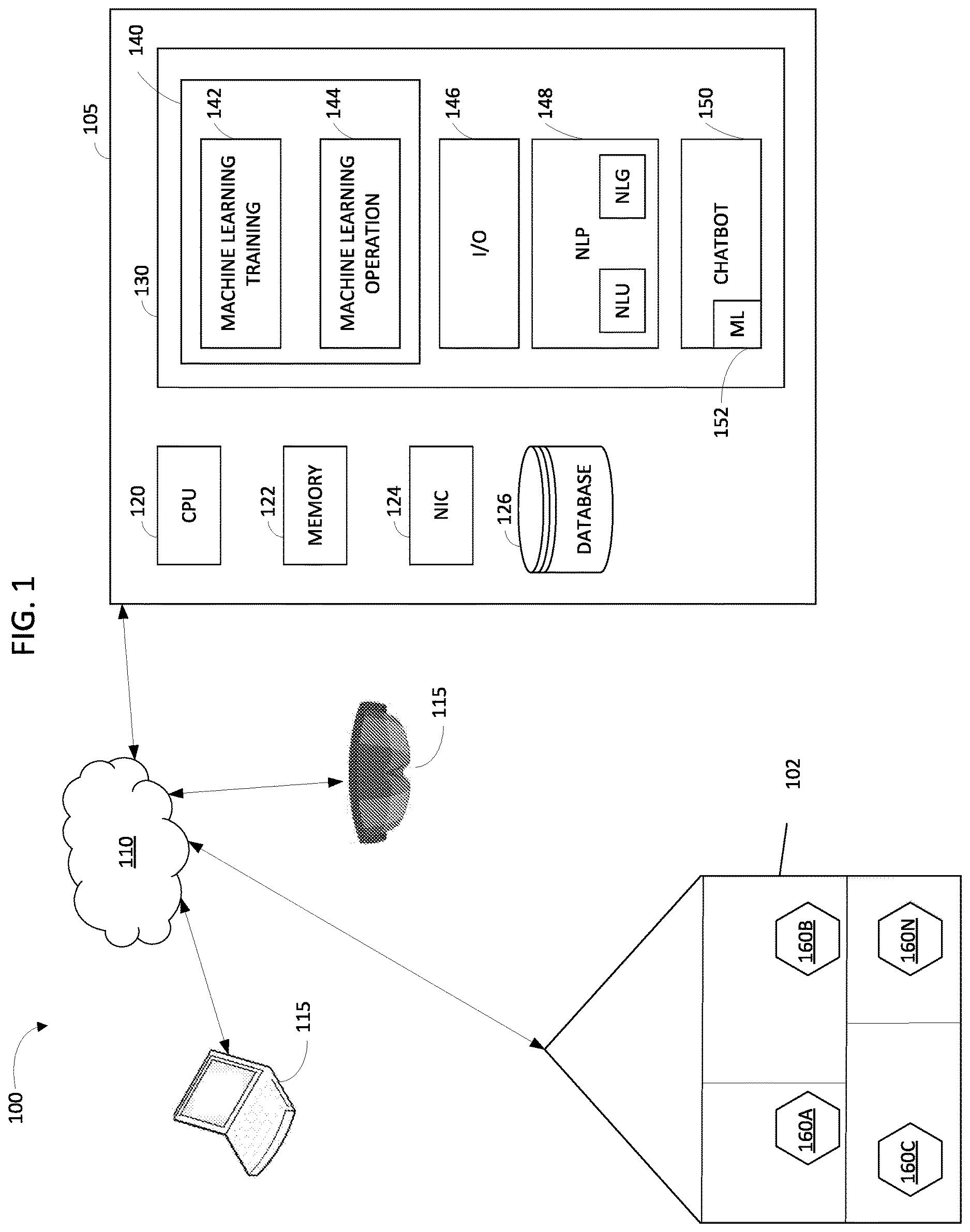 Patent US12614235 — Augmented reality system to provide recommendation to purchase a device that will improve home score — Figure 1