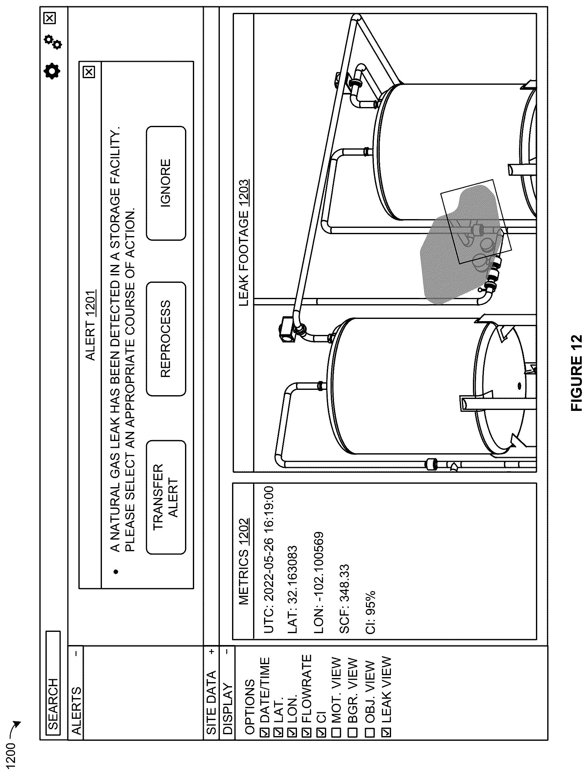 Patent US12614270 Figure 12 – Machine learning system for natural gas leak detection
