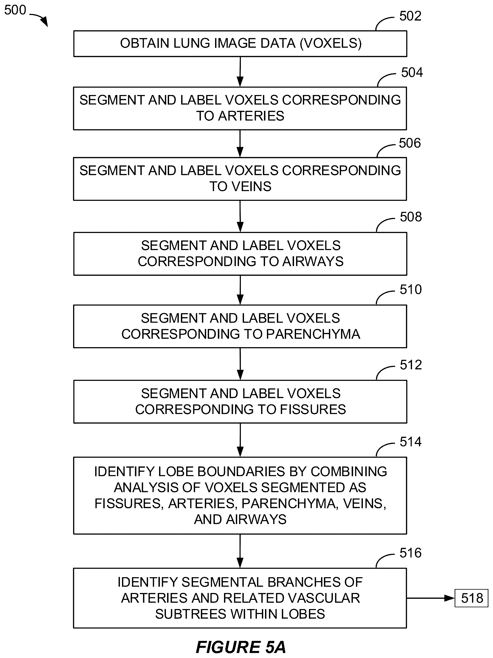 Patent US12614281 Figure 5 – Image analysis system for identifying lung features