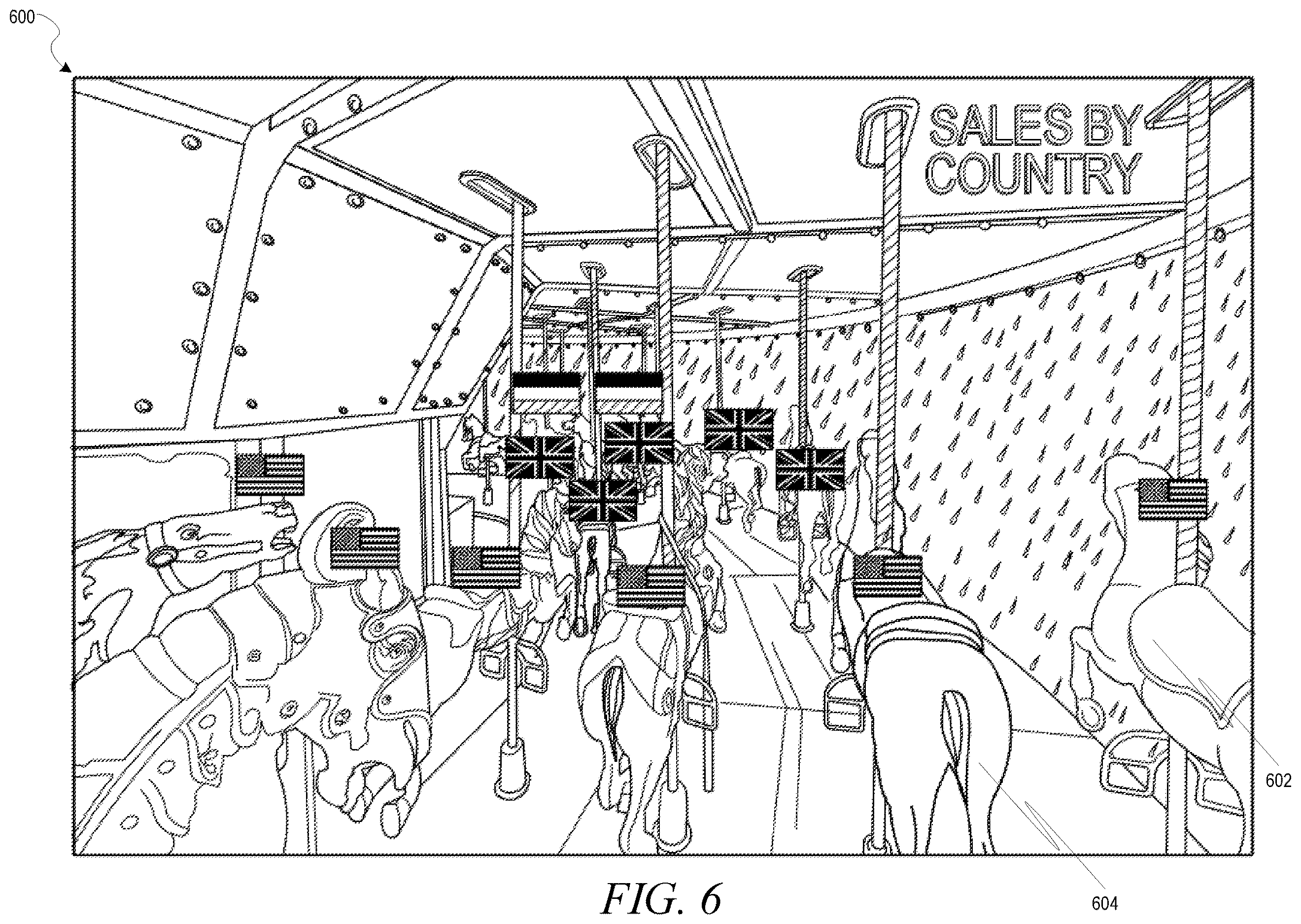 Patent US12614317 Figure 6 – Virtual world environments for enterprise decision-making