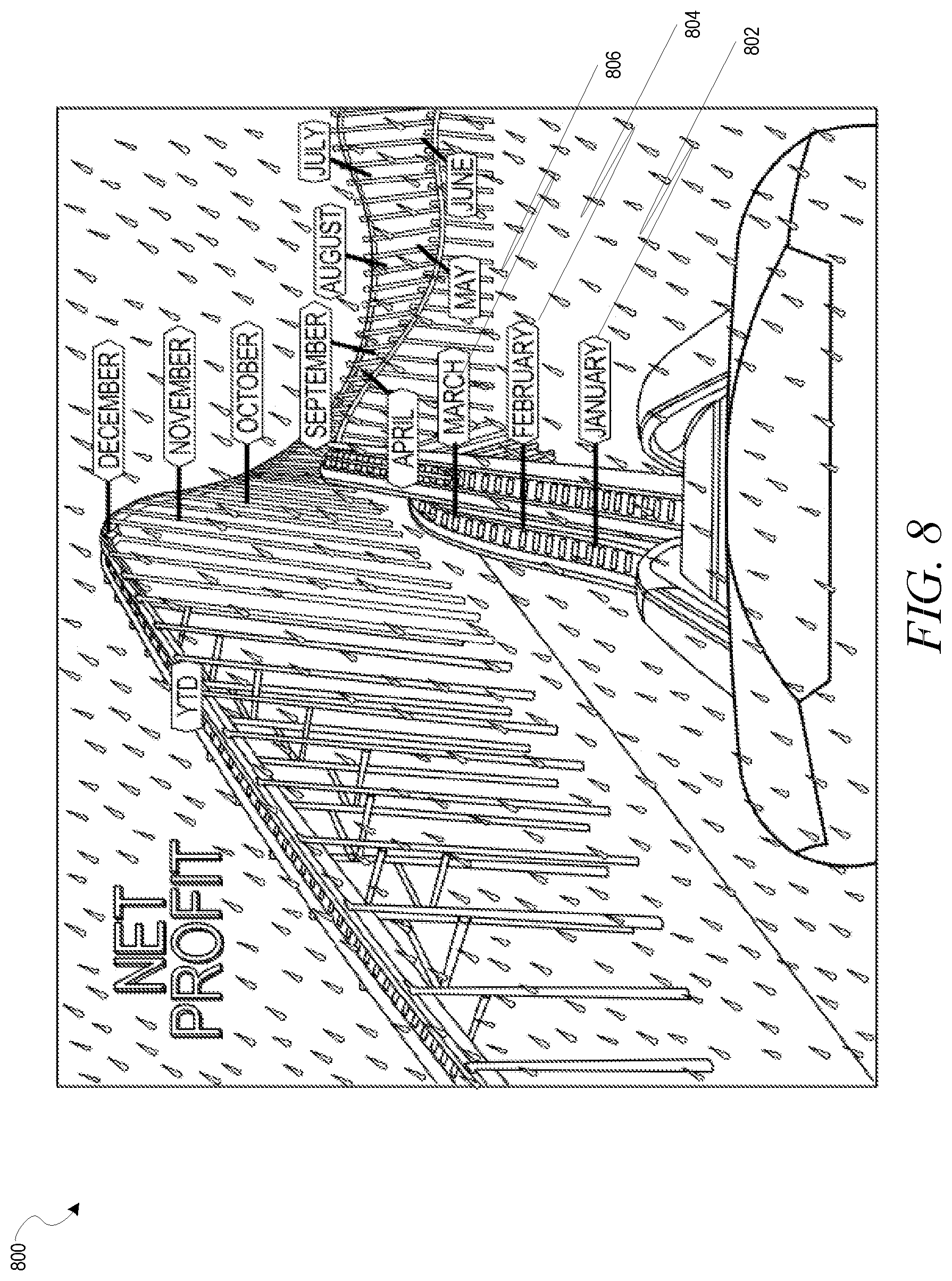 Patent US12614317 Figure 8 – Virtual world environments for enterprise decision-making