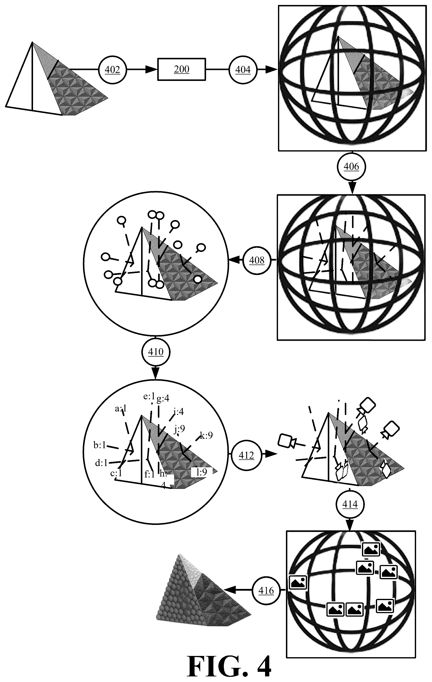 Patent US12614340 Figure 4 – Systems and methods for splatting based on a controlled sampling of a three-dimensional asset