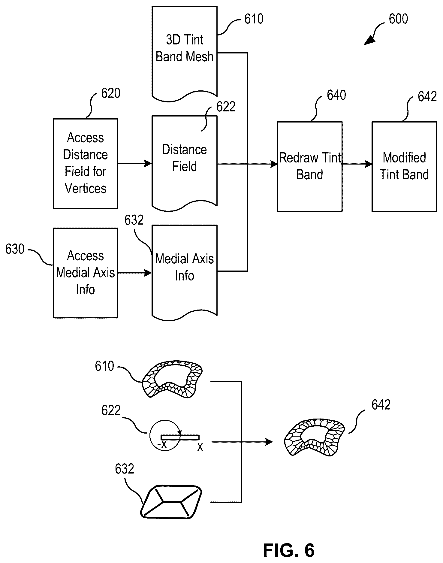 Patent US12614353 Figure 6 – Techniques for generating and applying 3D tint bands to a map
