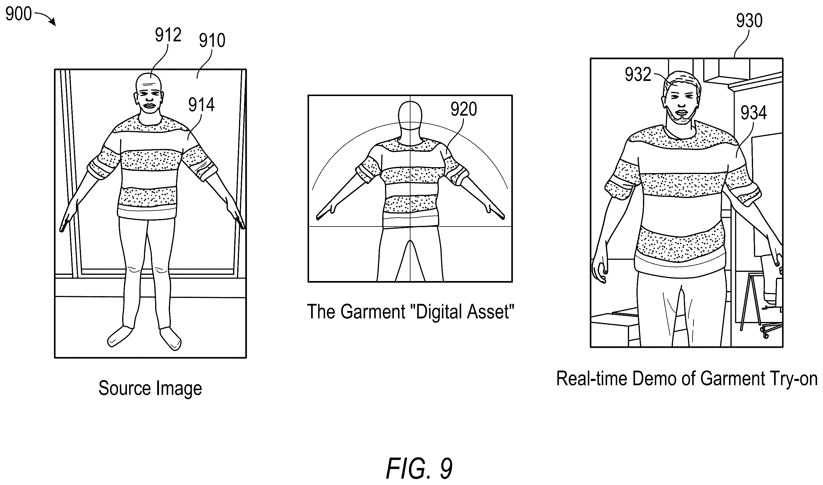 Patent US12614354 Figure 9 – Animatable garment extraction through volumetric reconstruction