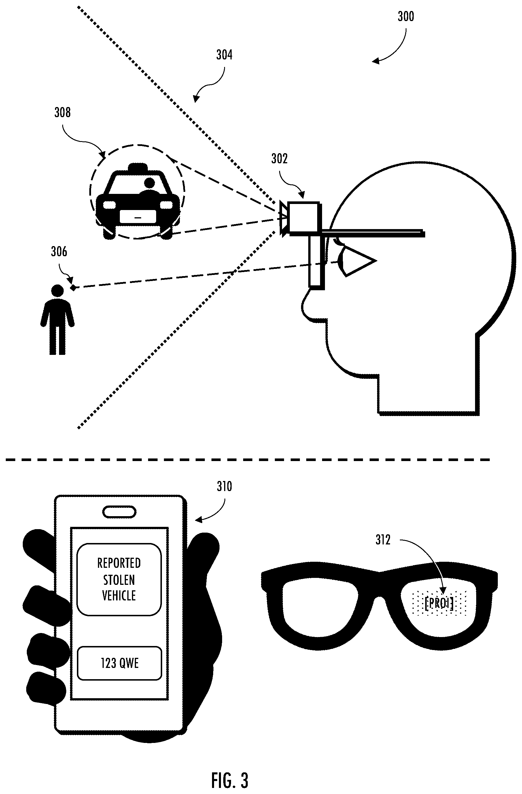 Patent US12614357 Figure 3 – Apparatus and methods for augmenting vision with region-of-interest based processing