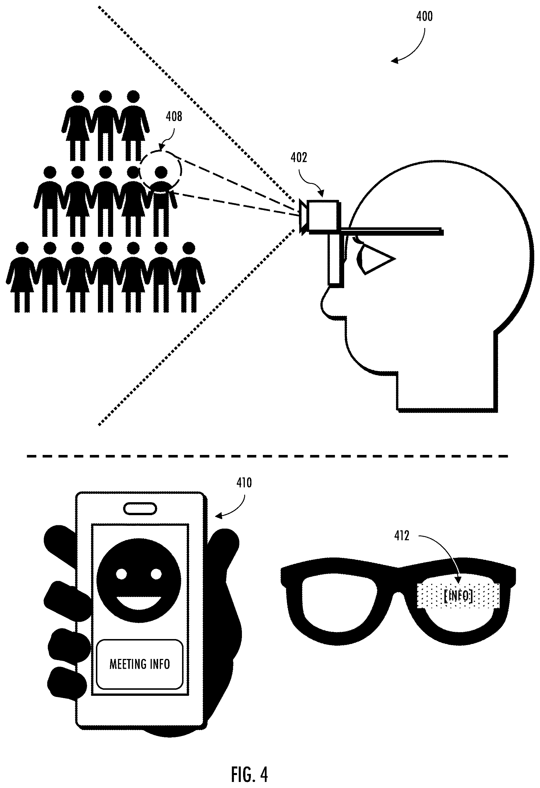 Patent US12614357 Figure 4 – Apparatus and methods for augmenting vision with region-of-interest based processing