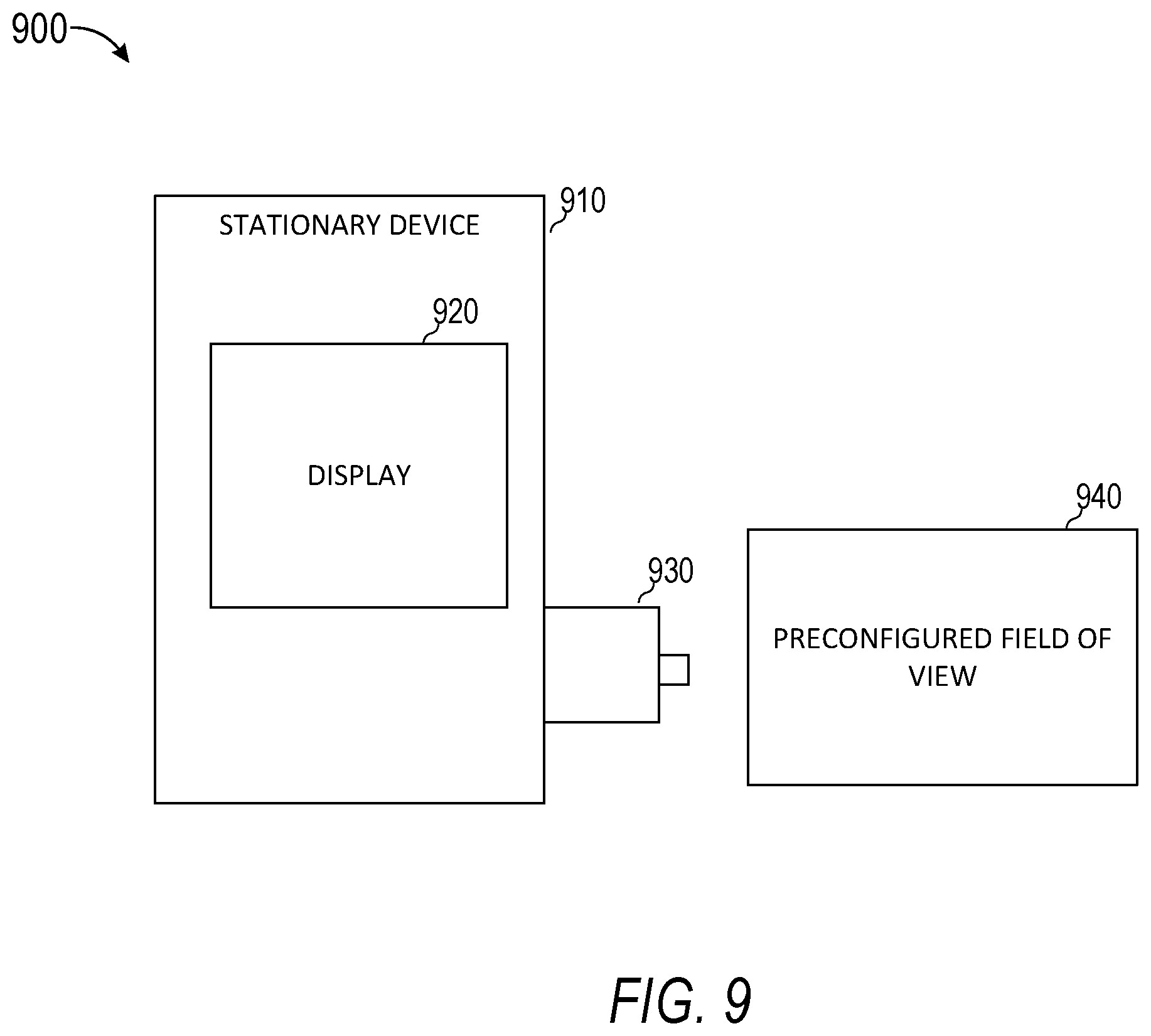 Patent US12614359 Figure 9 – Stationary extended reality device