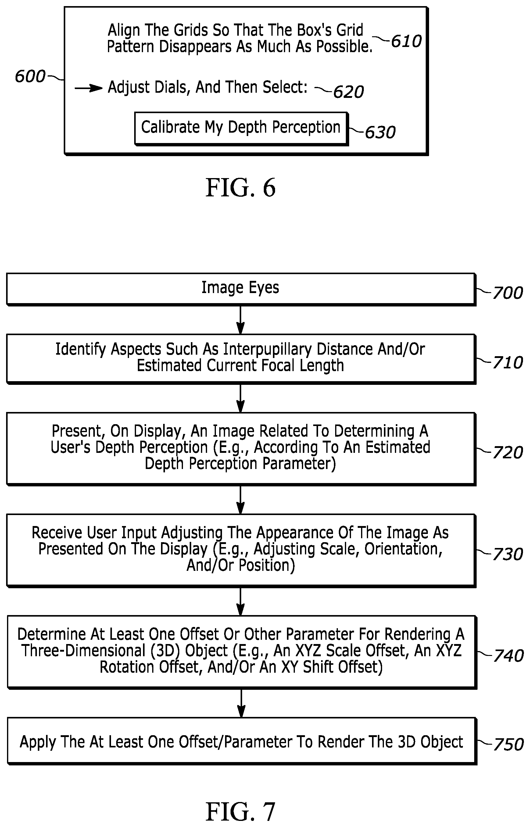 Patent US12614365 Figure 7 – Normalizing individual depth perception for VR