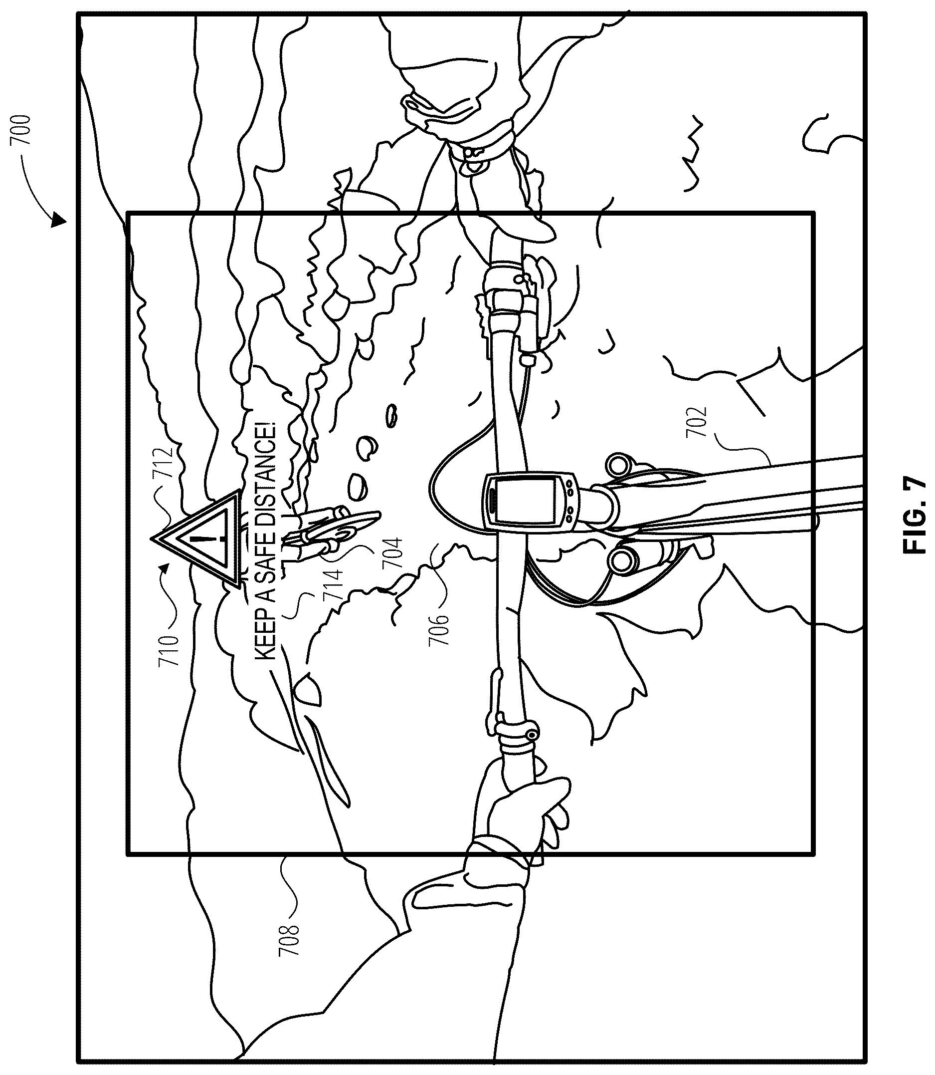 Patent US12614396 Figure 7 – AR assisted safe cycling