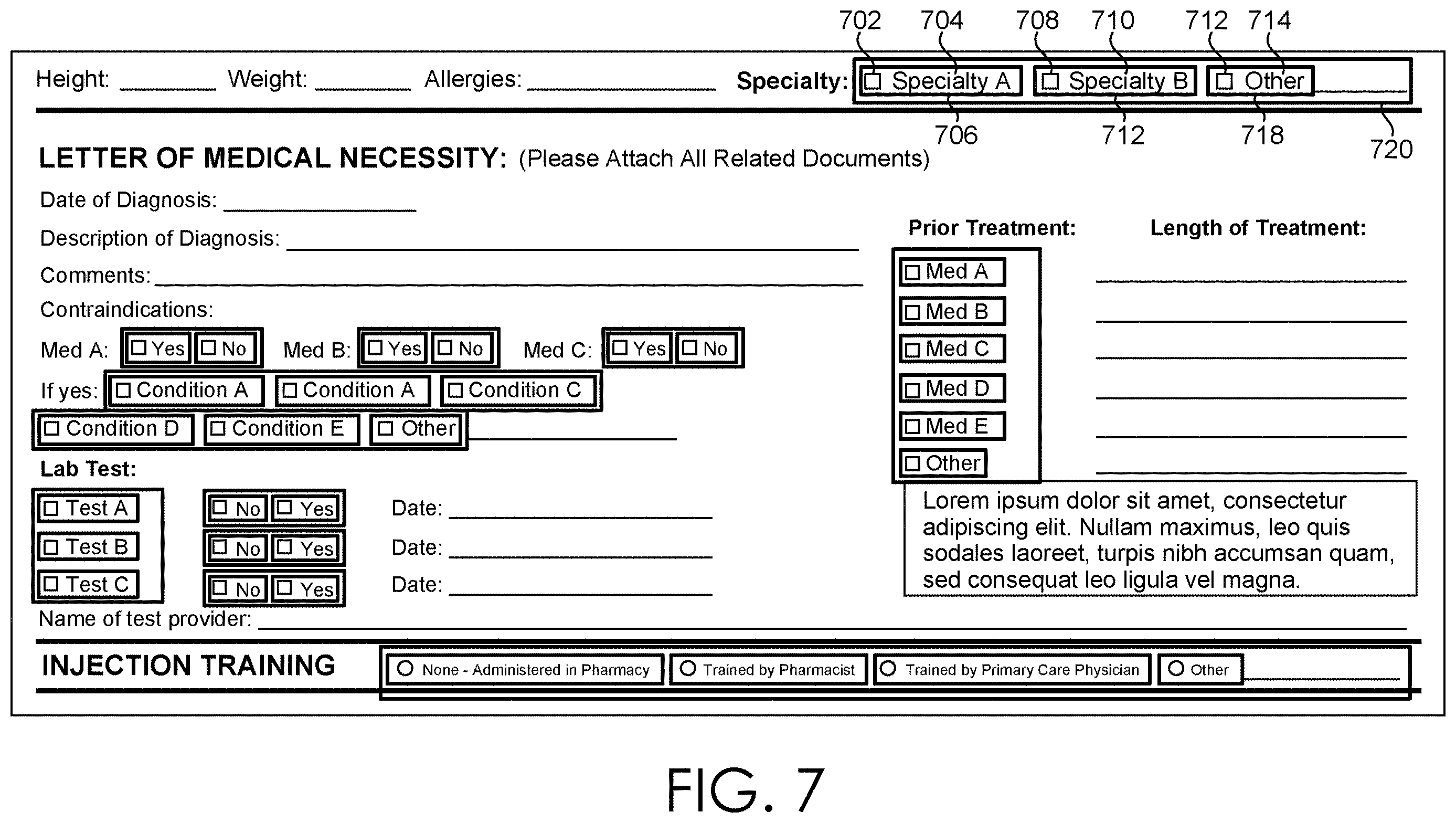 Patent US12614405 Figure 7 – Facilitating identification of fillable regions in a form