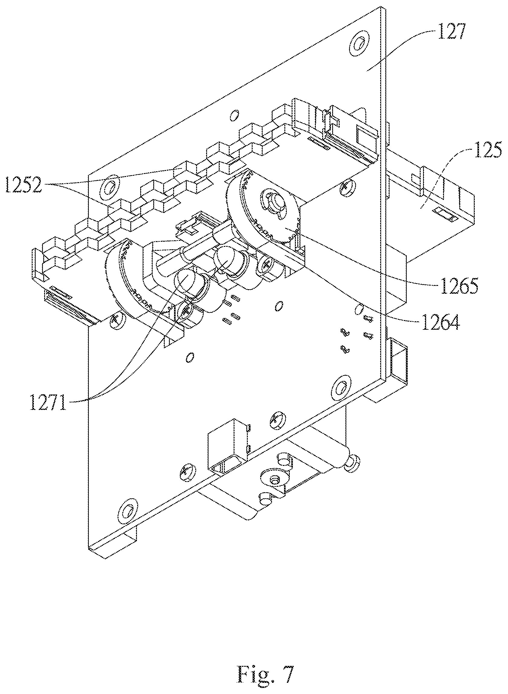 Patent US12614425 Figure 7 – Banknote validation device having rapid replacement panel