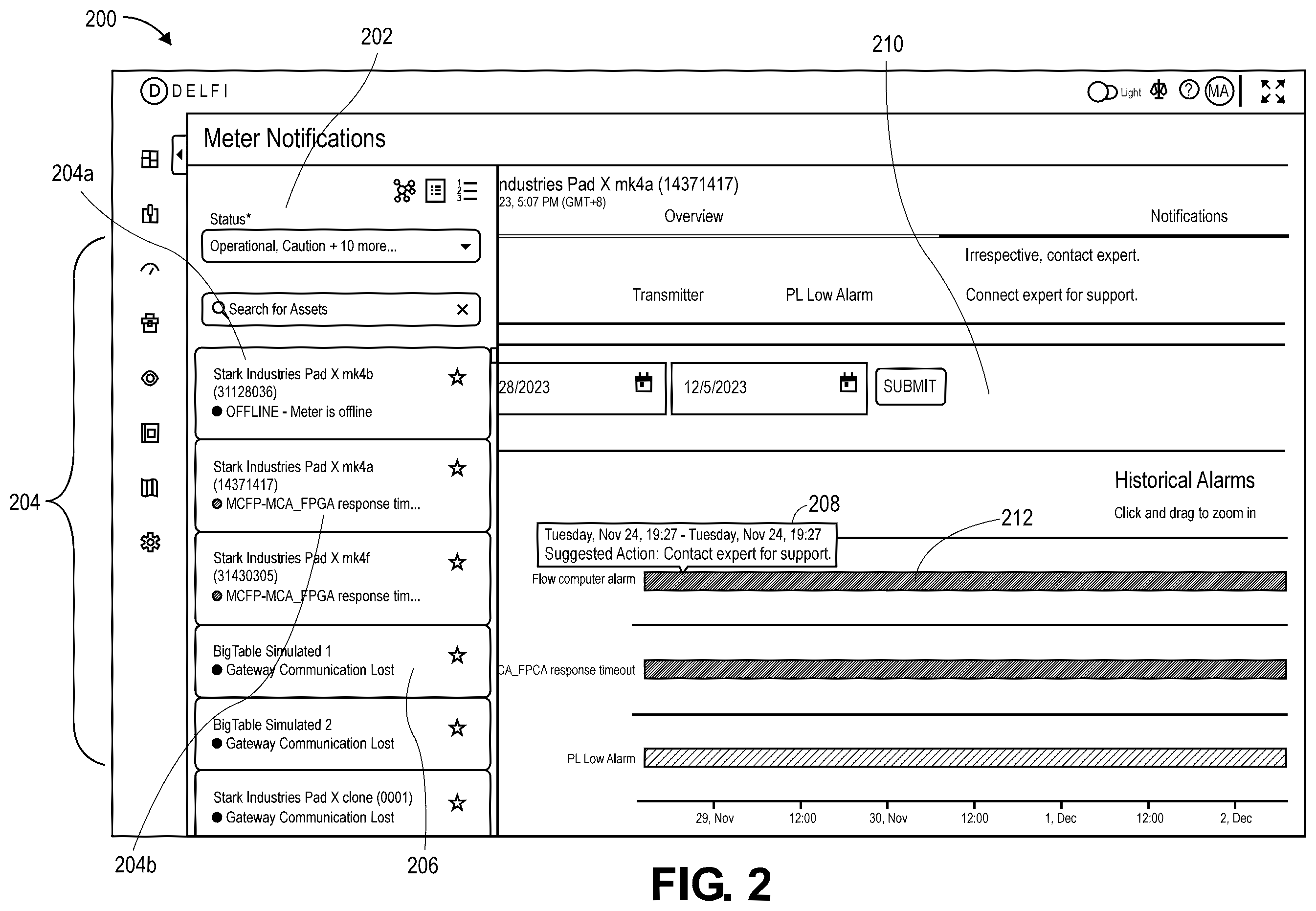 Patent US12614433 Figure 2 – Method for identifying and highlighting meters within a multiphase production flow