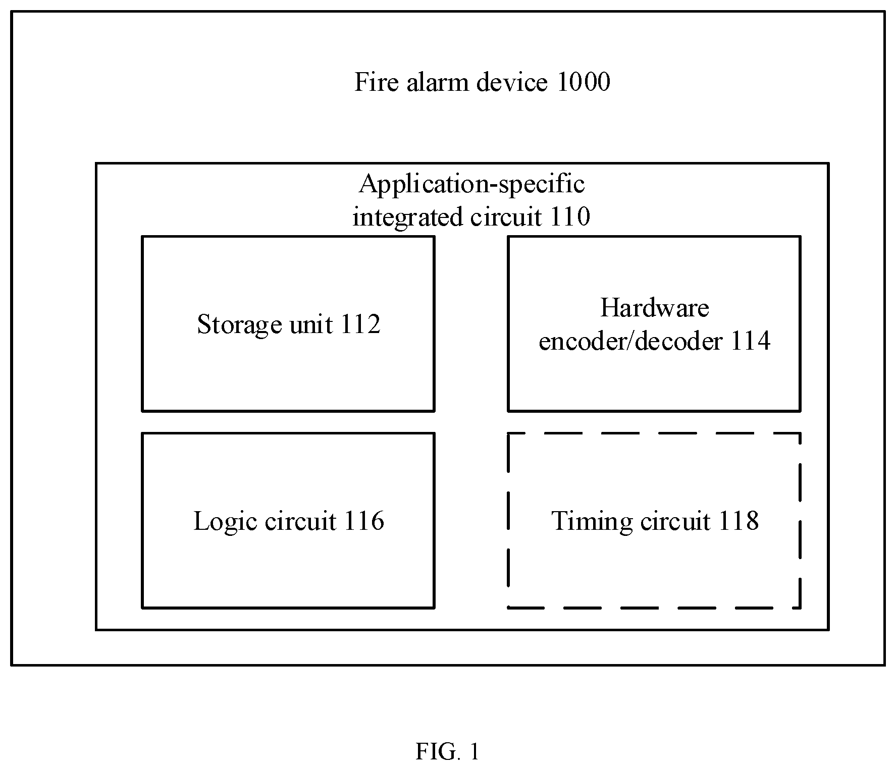 Patent US12614437 Figure 1 – Fire alarm device and system