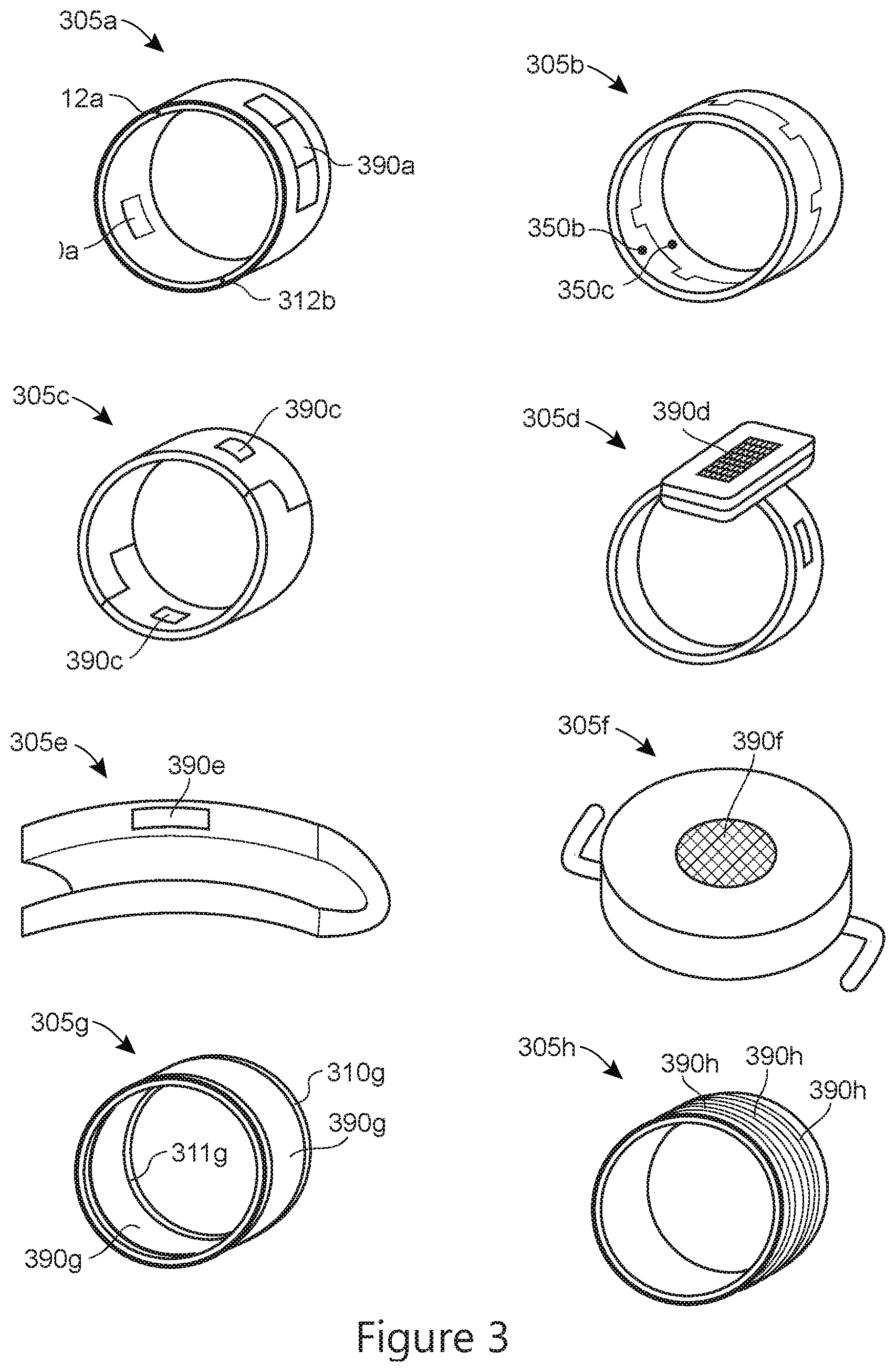 Patent US12614451 Figure 3 – Light emitting diodes and diode arrays for smart ring visual output