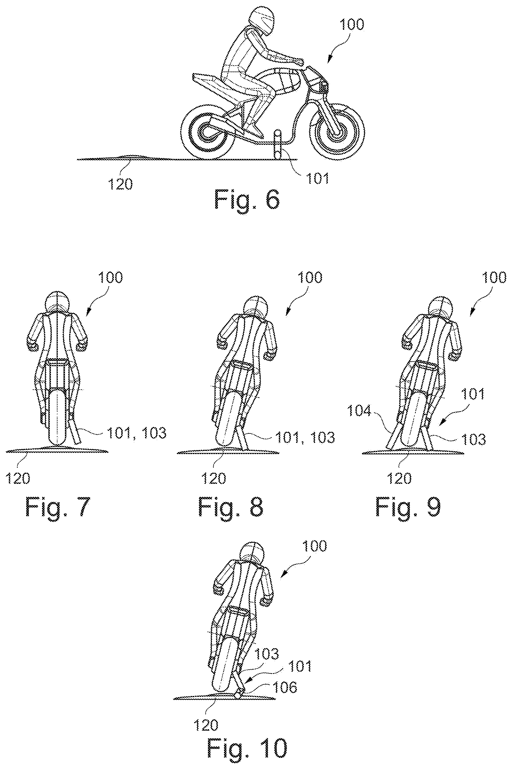 Patent US12614473 Figure 2 – Inclination mechanism for single-track dummy vehicle