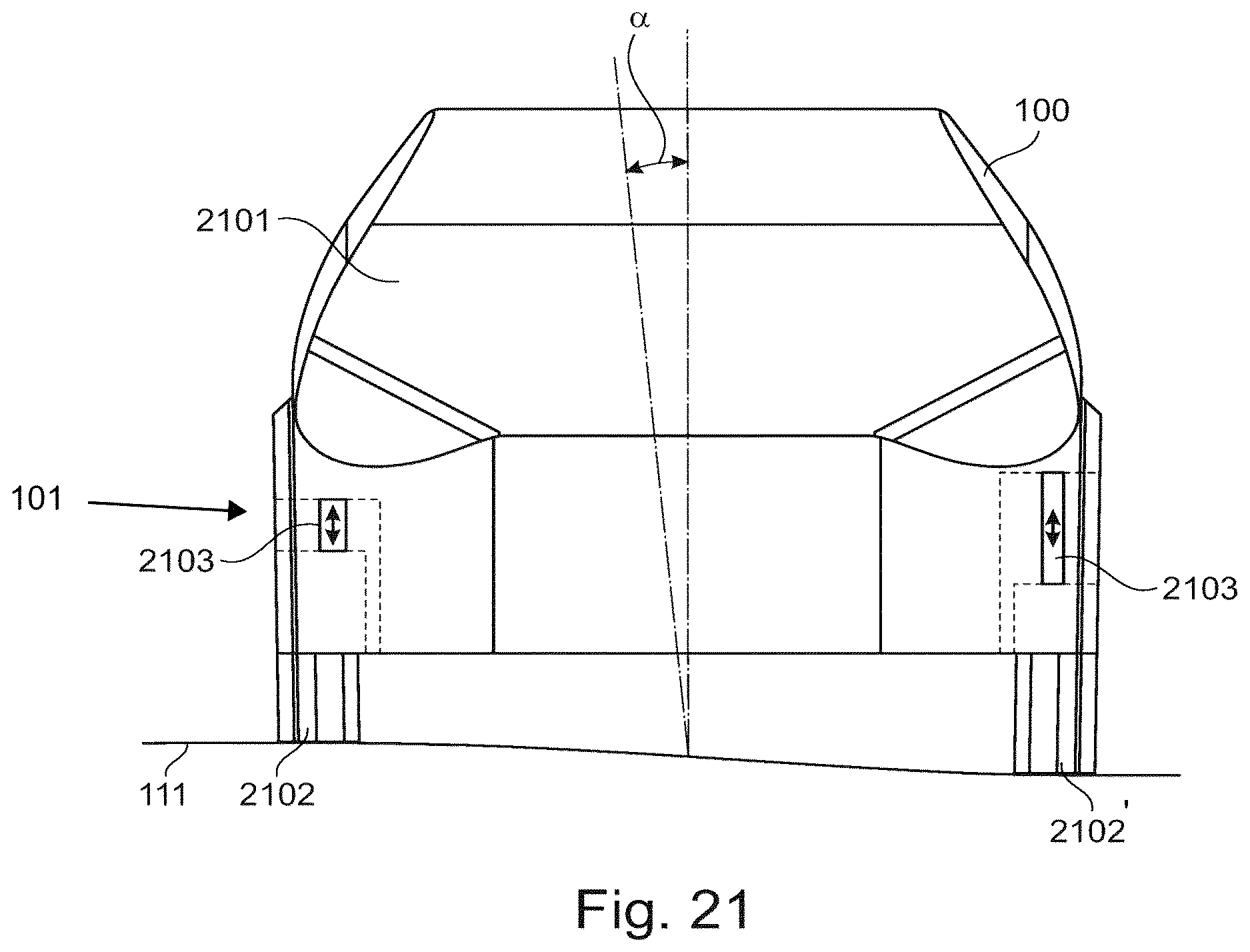 Patent US12614473 Figure 6 – Inclination mechanism for single-track dummy vehicle