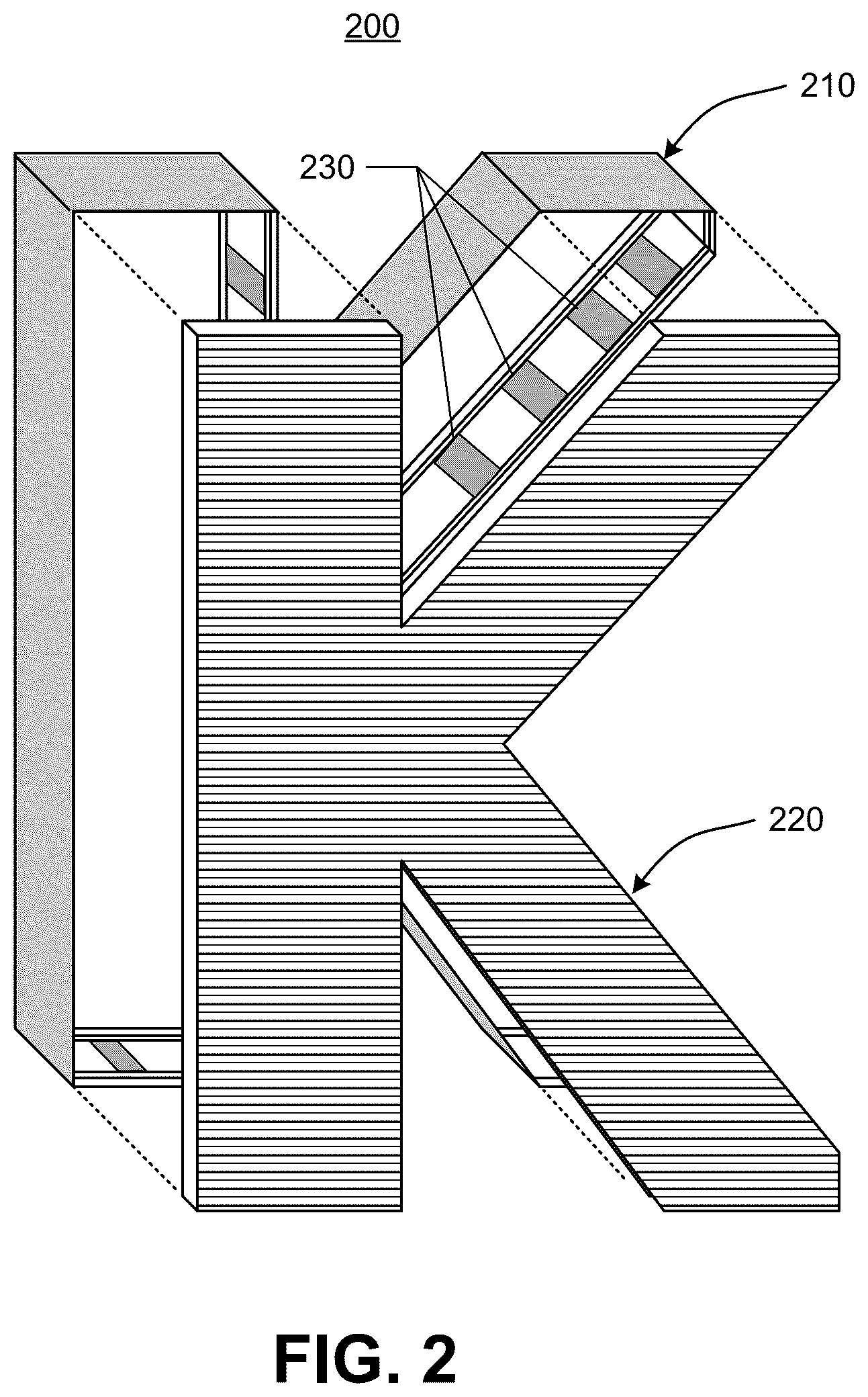 Patent US12614476 Figure 2 – Support beams for channel letter covers