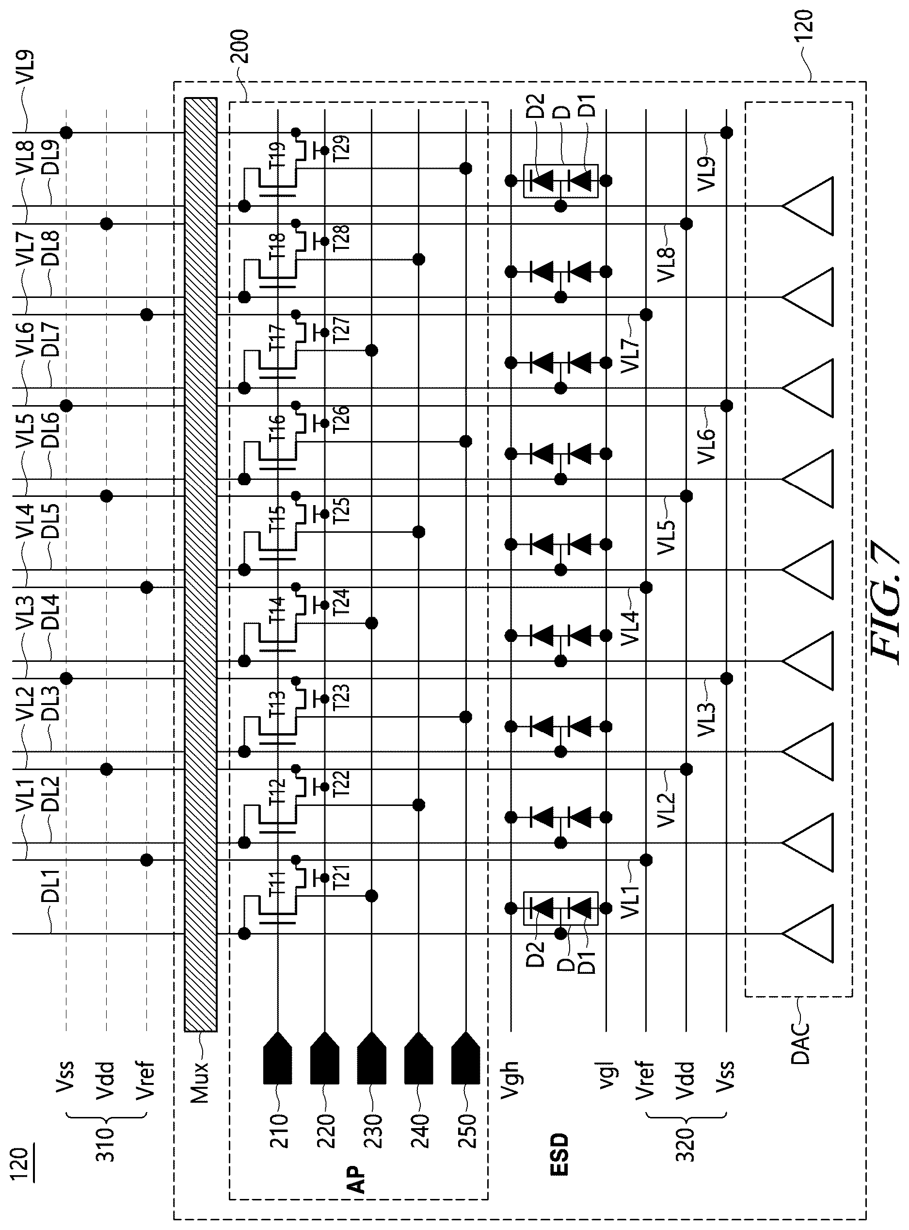 Patent US12614485 Figure 7 – Lighting inspection circuit and display device including the same