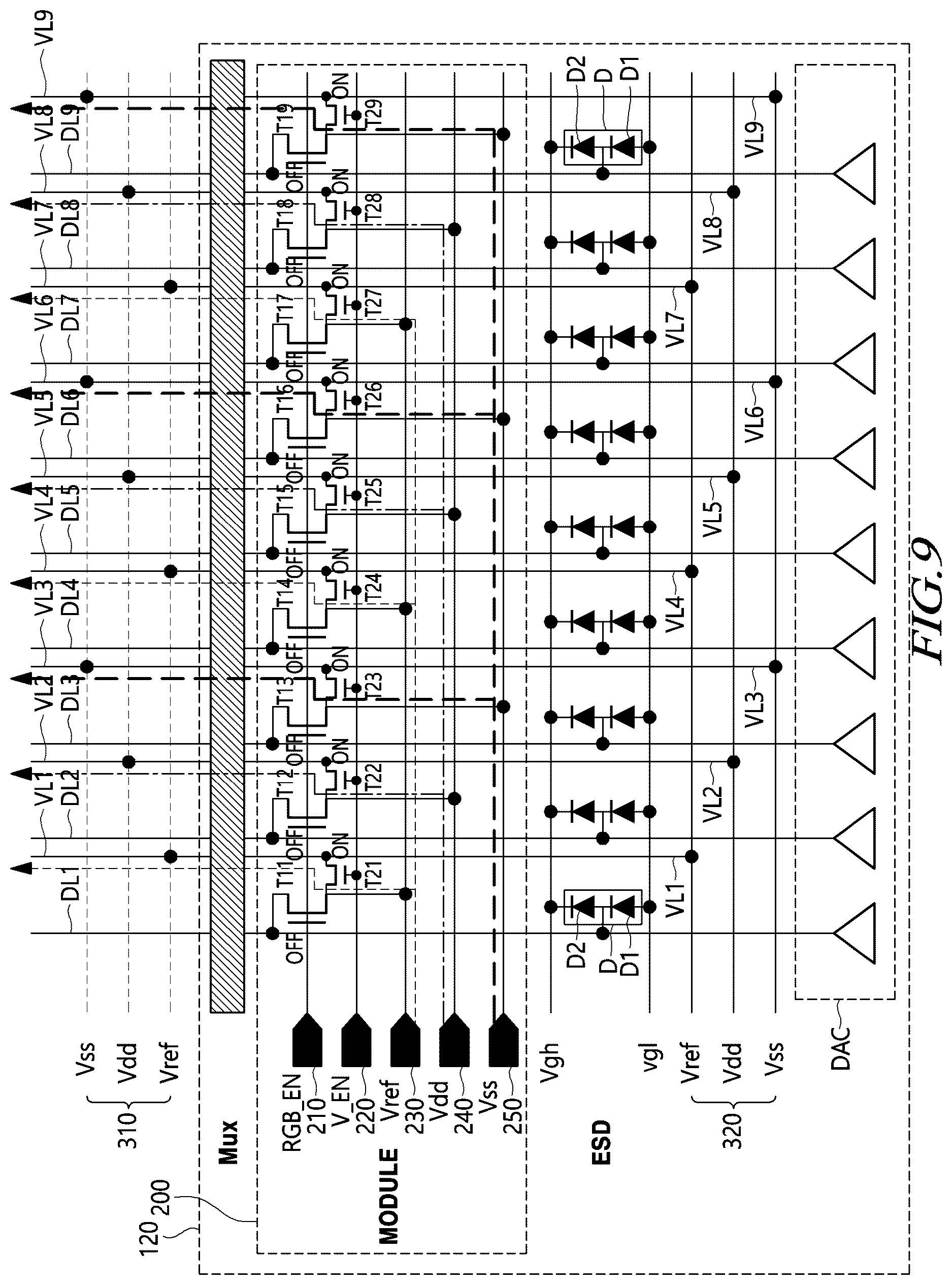 Patent US12614485 Figure 9 – Lighting inspection circuit and display device including the same