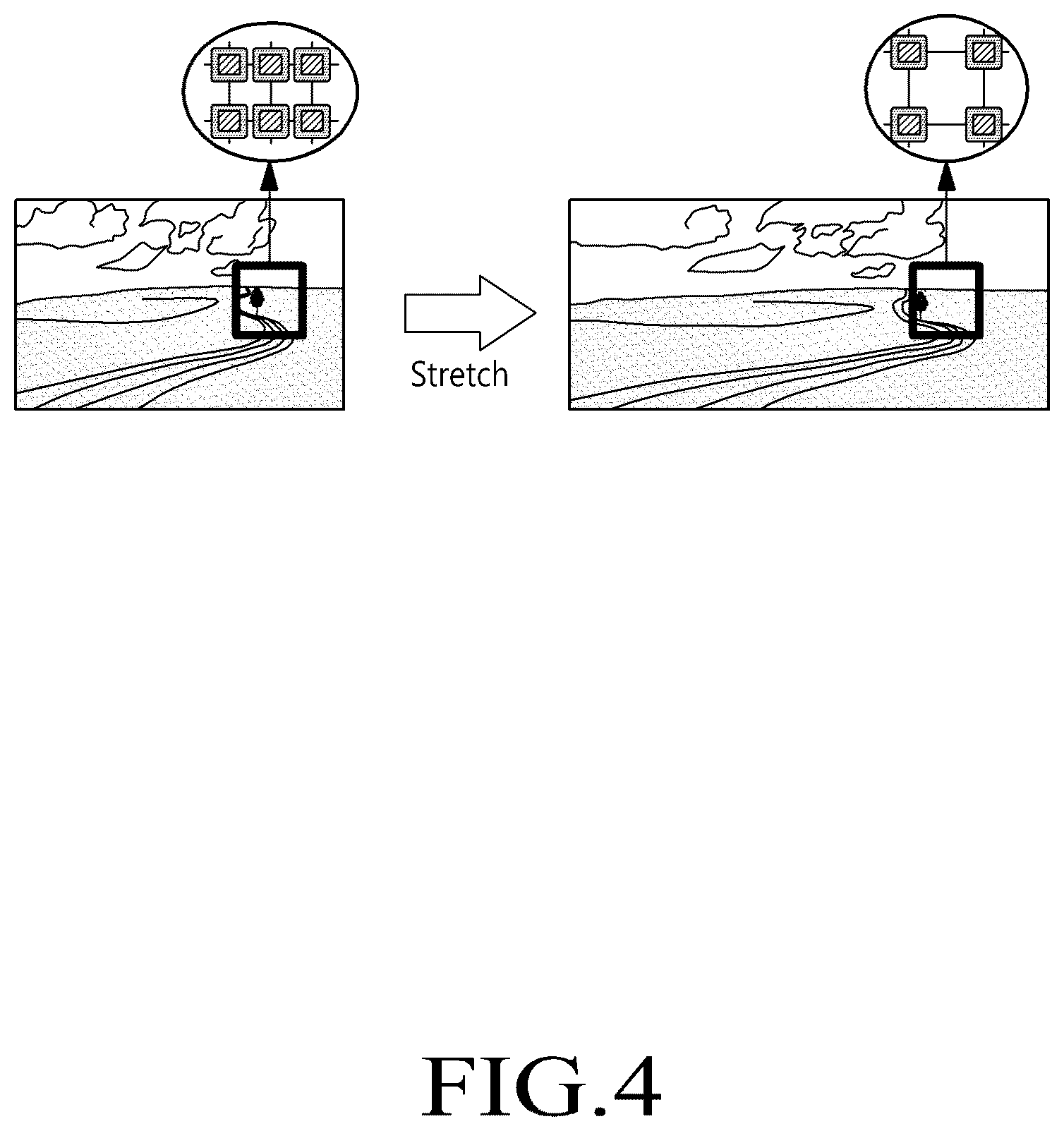 Patent US12614487 Figure 4 – Stretchable display device and stretchable panel driving circuit