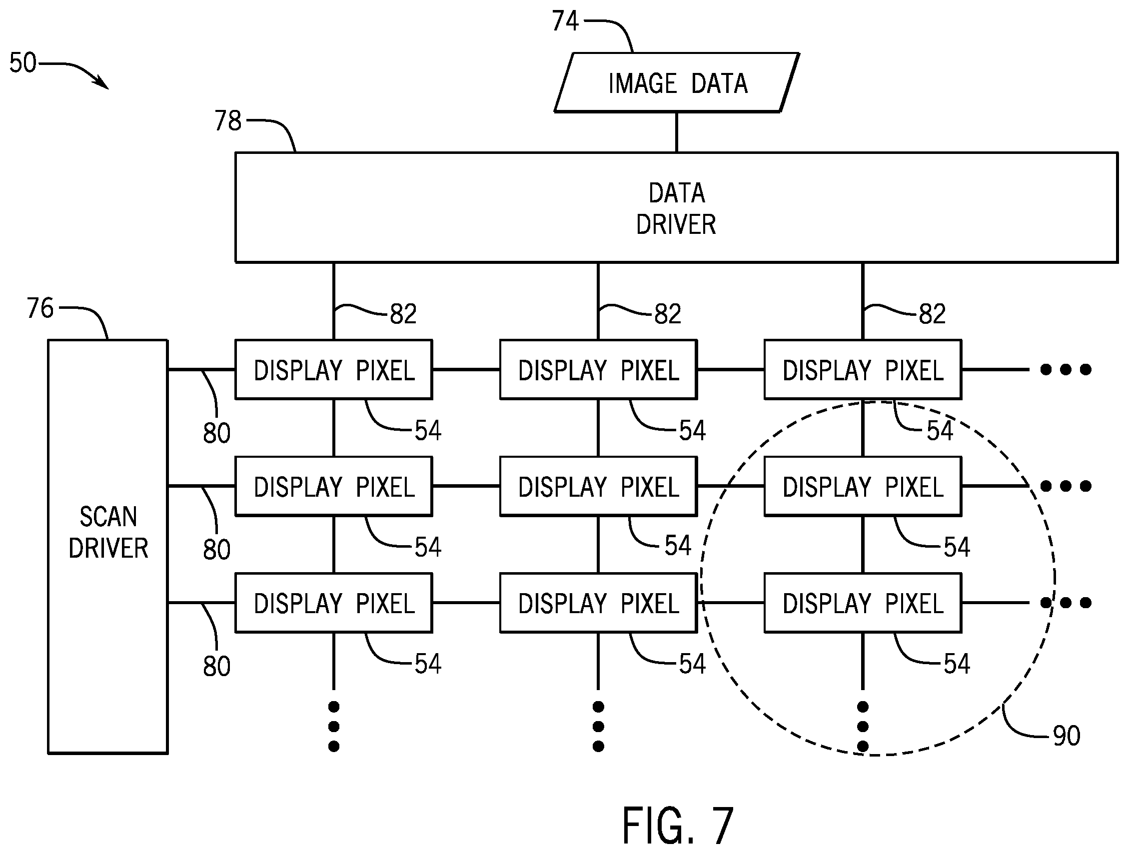 Patent US12614491 Figure 5 – Display pipeline for voltage-dependent sub-pixel uniformity correction