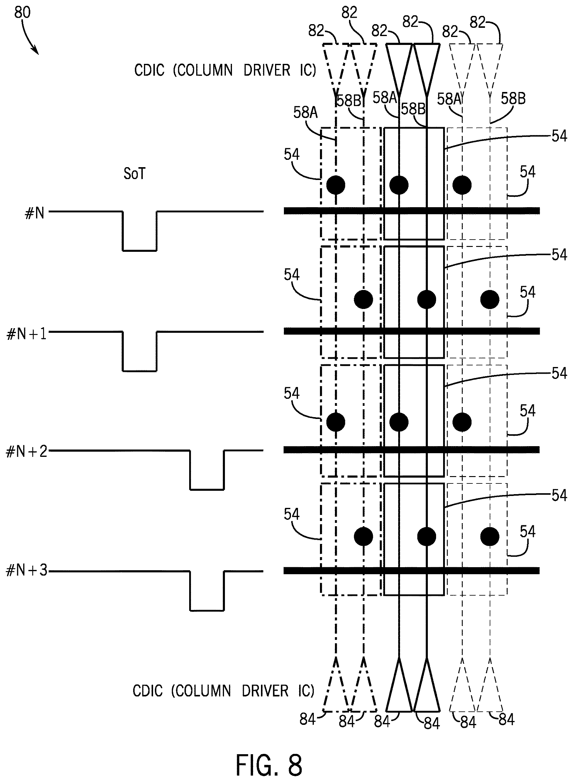 Patent US12614501 Figure 6 – Multiple-row display driving to mitigate touch sensor subsystem interaction