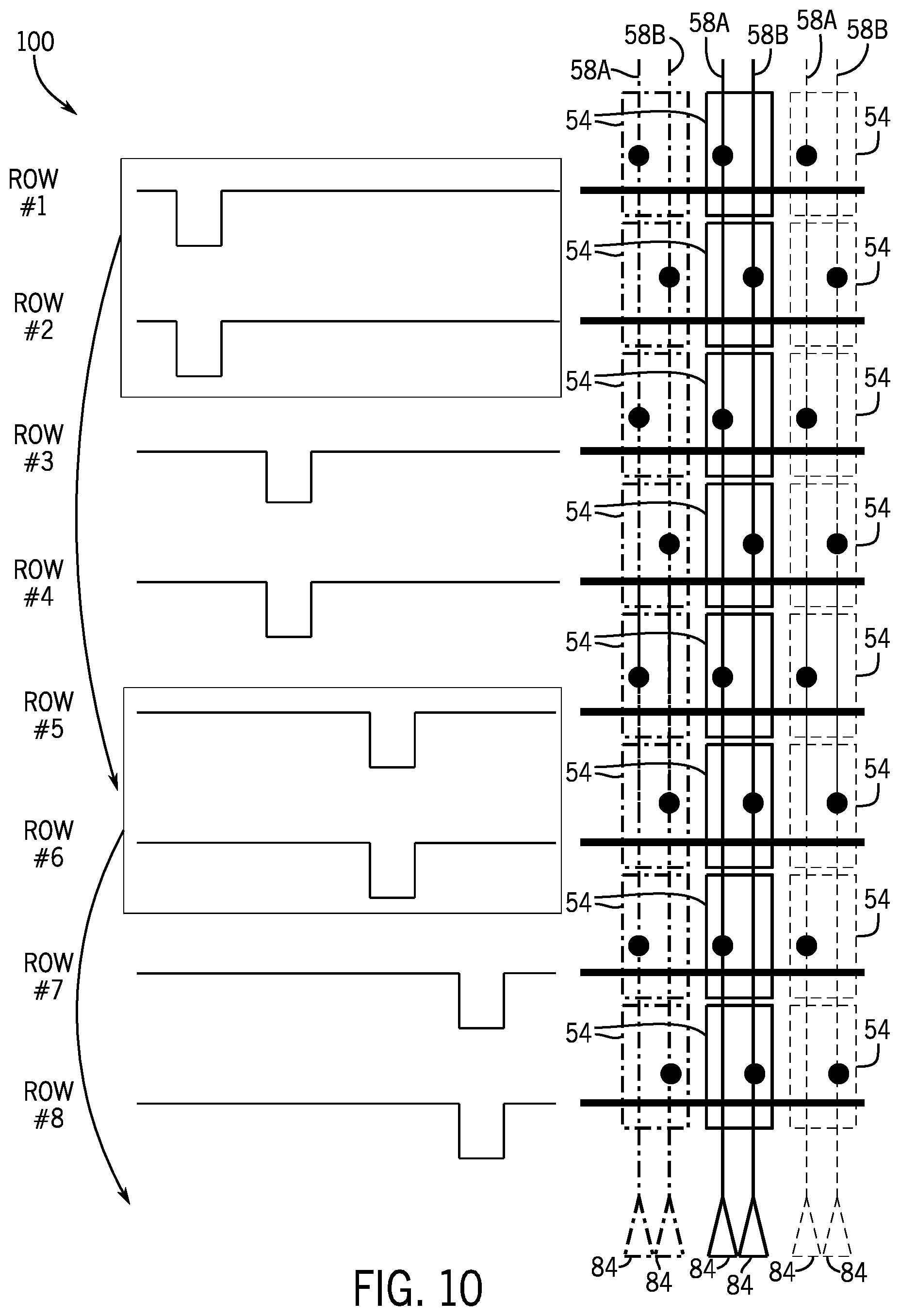 Patent US12614501 Figure 8 – Multiple-row display driving to mitigate touch sensor subsystem interaction