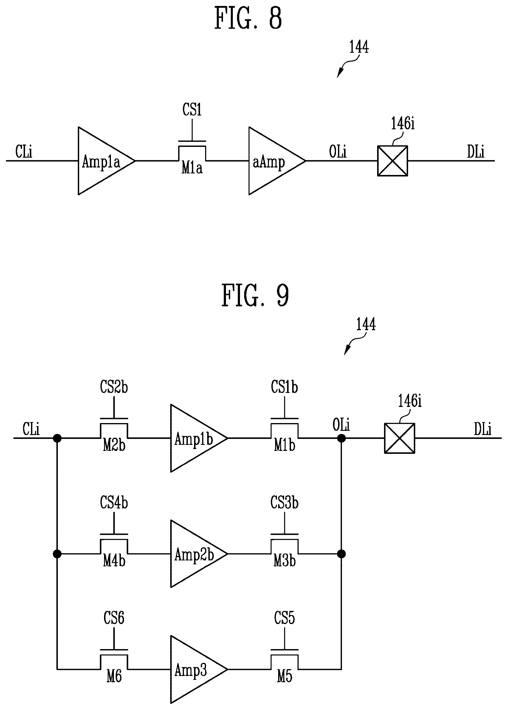 Patent US12614505 Figure 8 – Display device having amplifiers in parallel between channel and output lines, and driving method thereof, and electronic device including the display device