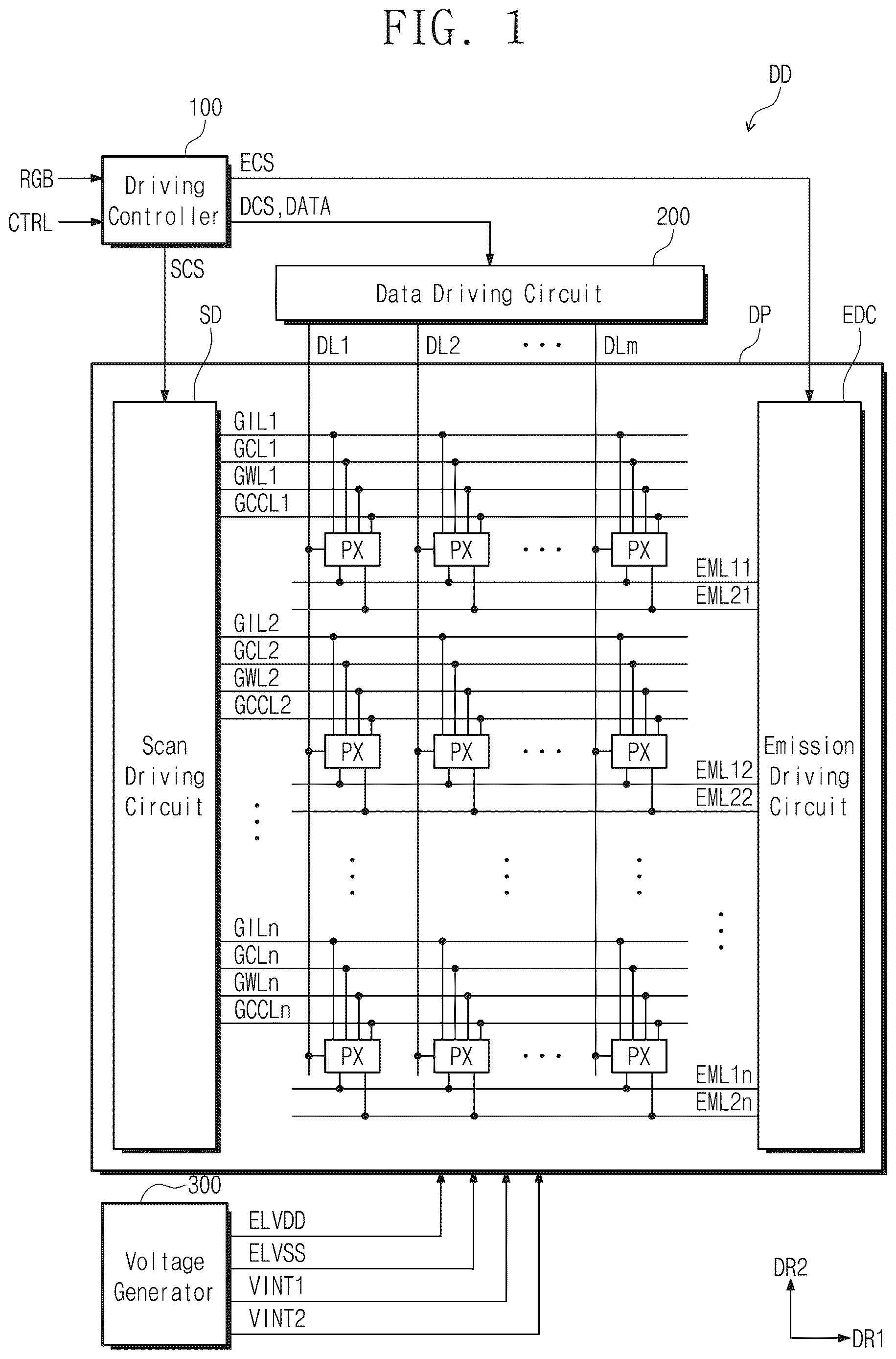 Patent US12614506 Figure 1 – Pixel and display device