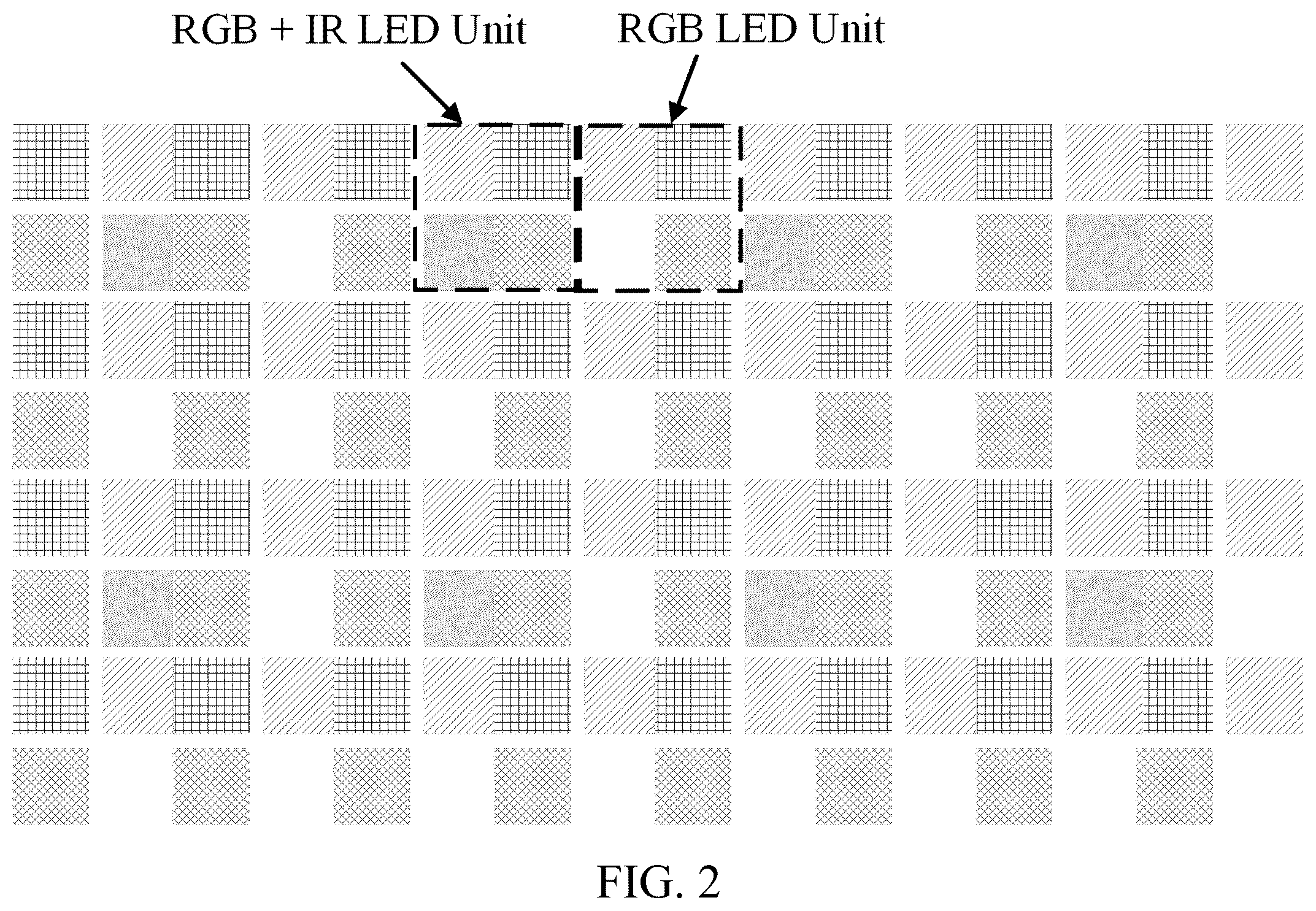 Patent US12614507 Figure 2 – LED display containing LEDs emitting invisible light