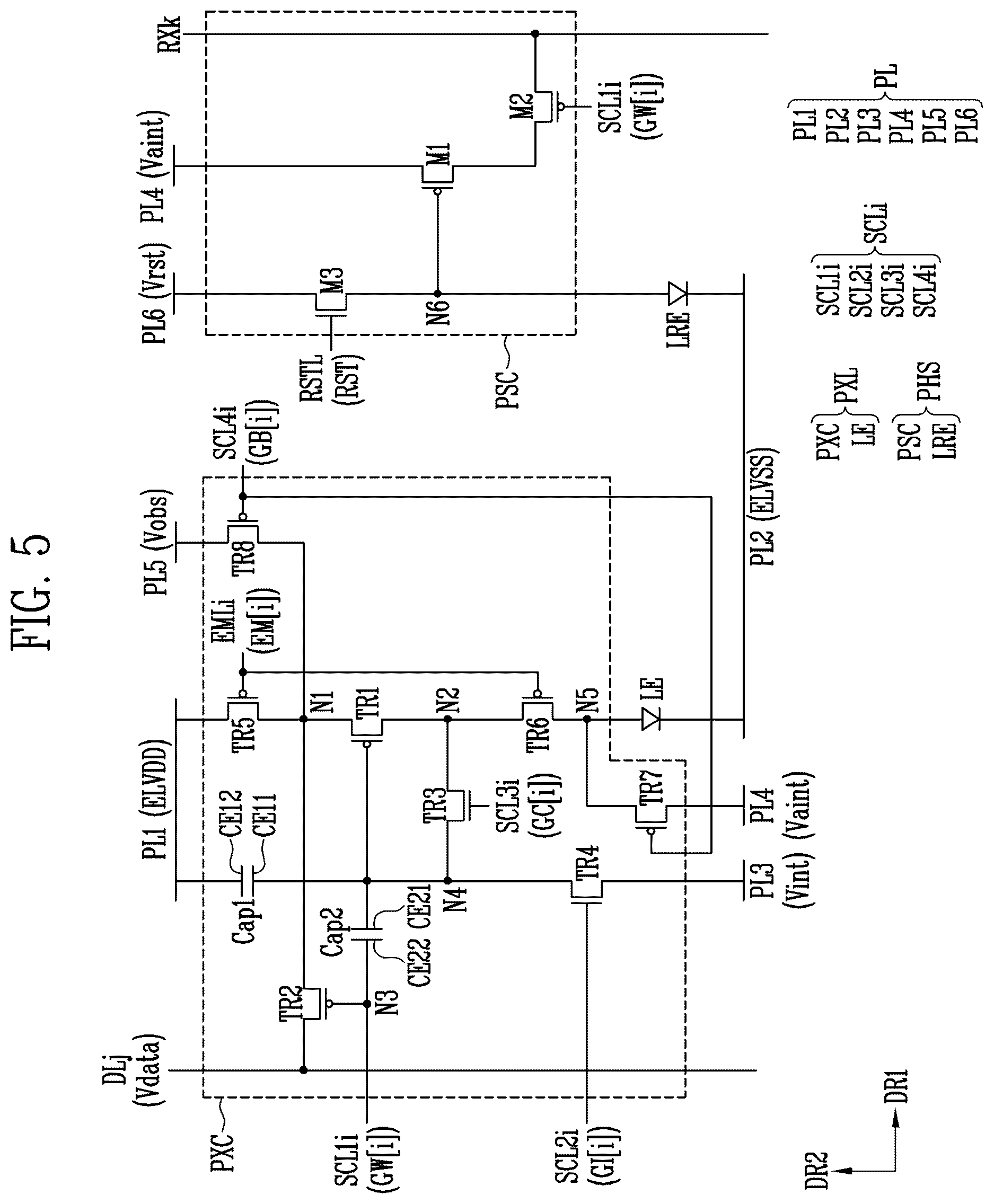Patent US12614510 Figure 5 – Display device, electronic device including the same, and method of manufacturing the same