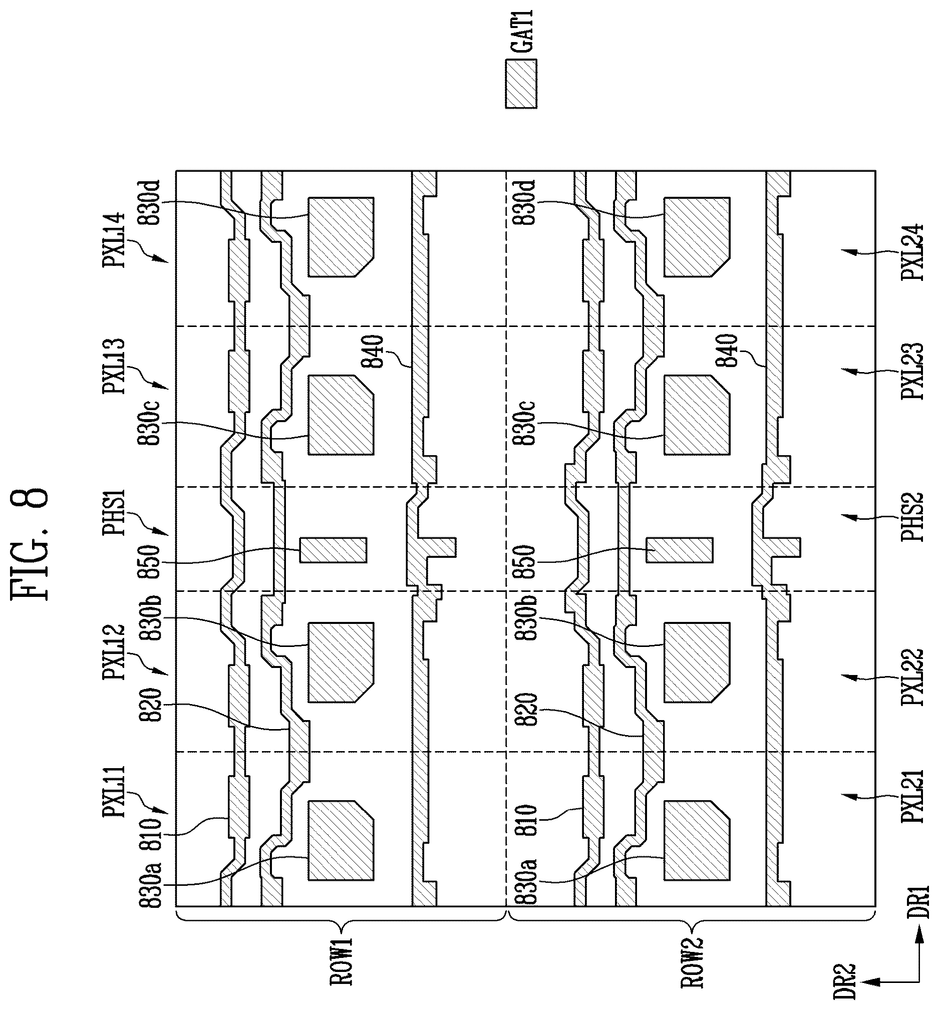 Patent US12614510 Figure 8 – Display device, electronic device including the same, and method of manufacturing the same