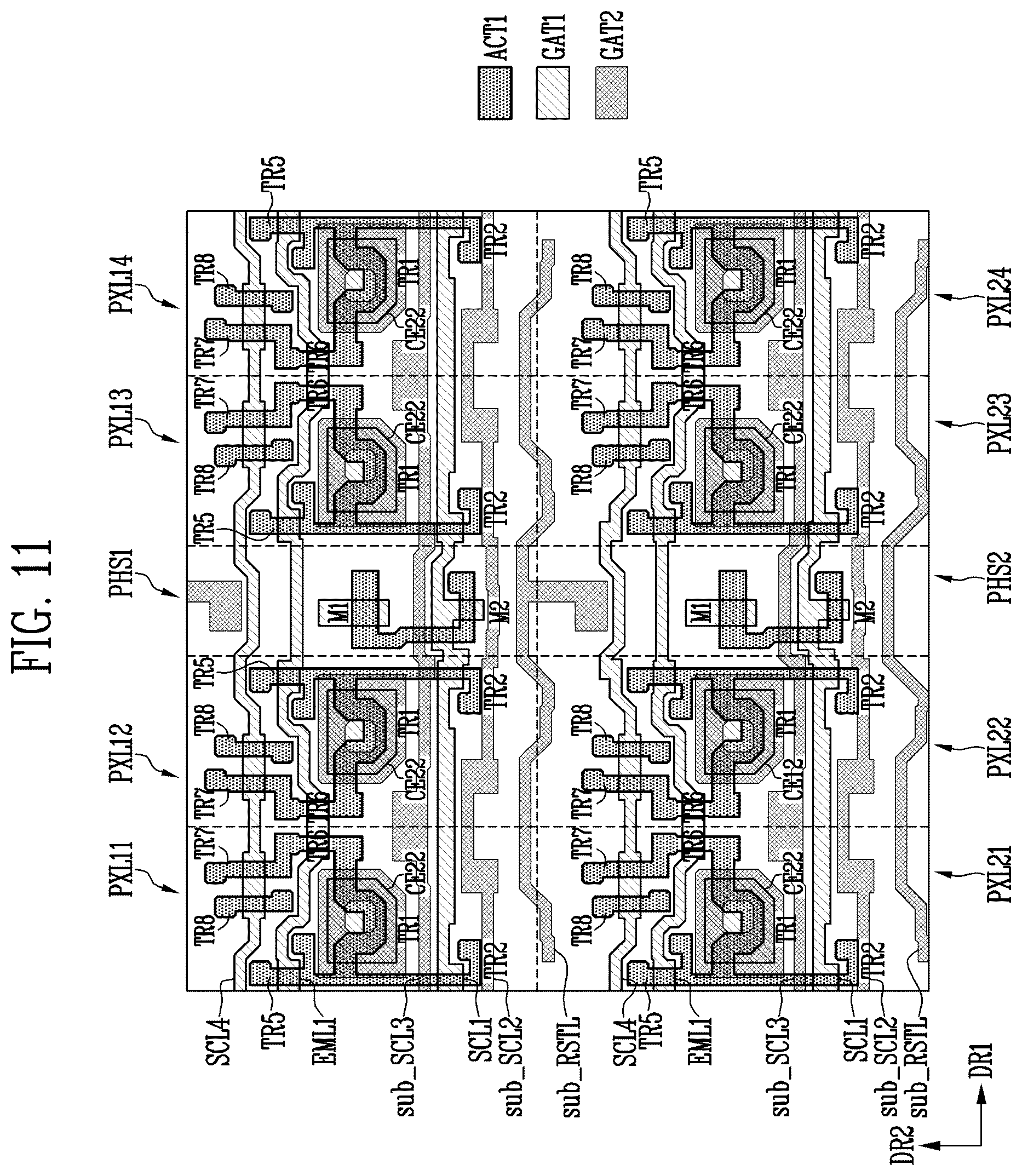 Patent US12614510 Figure 11 – Display device, electronic device including the same, and method of manufacturing the same