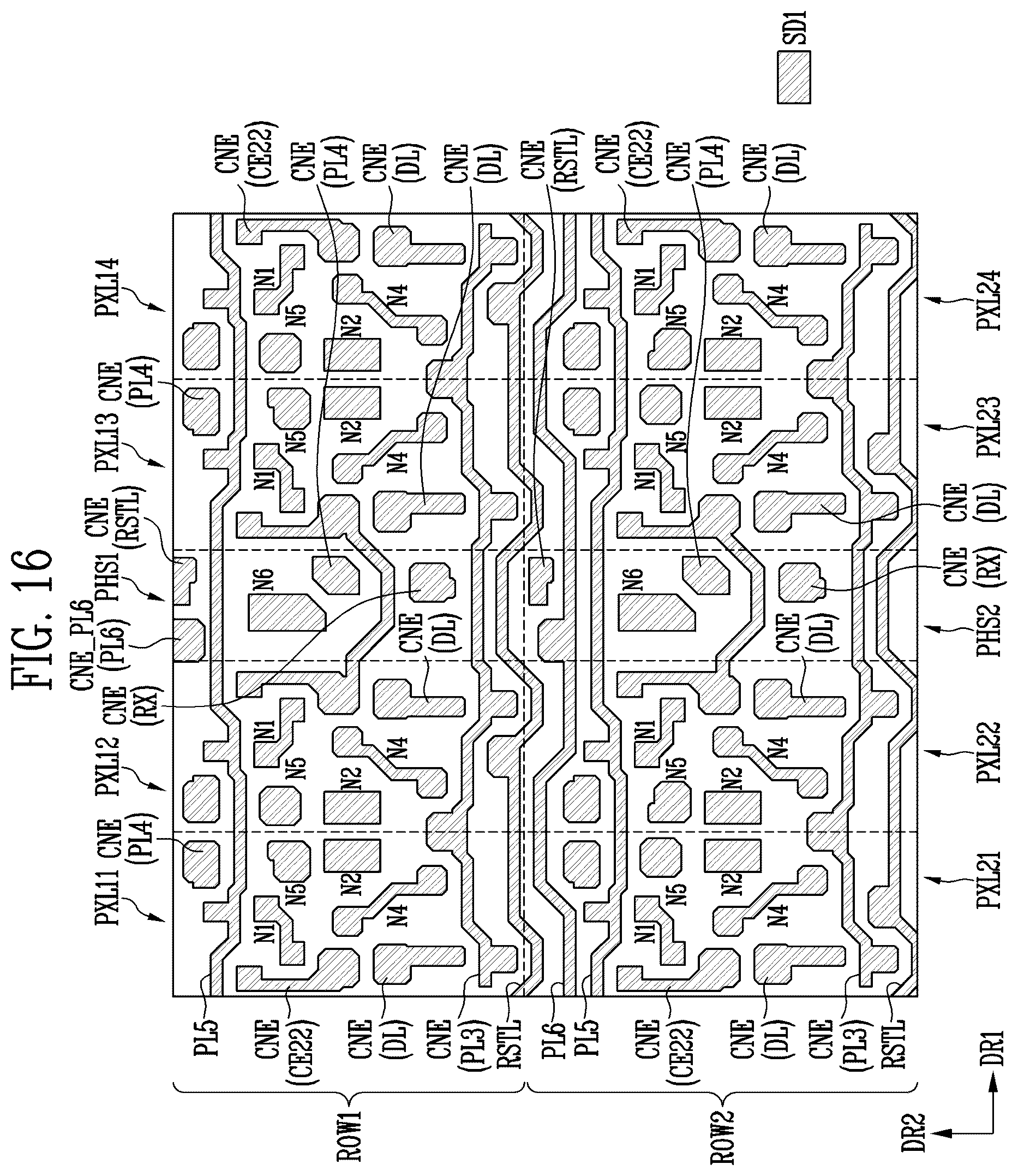 Patent US12614510 Figure 16 – Display device, electronic device including the same, and method of manufacturing the same
