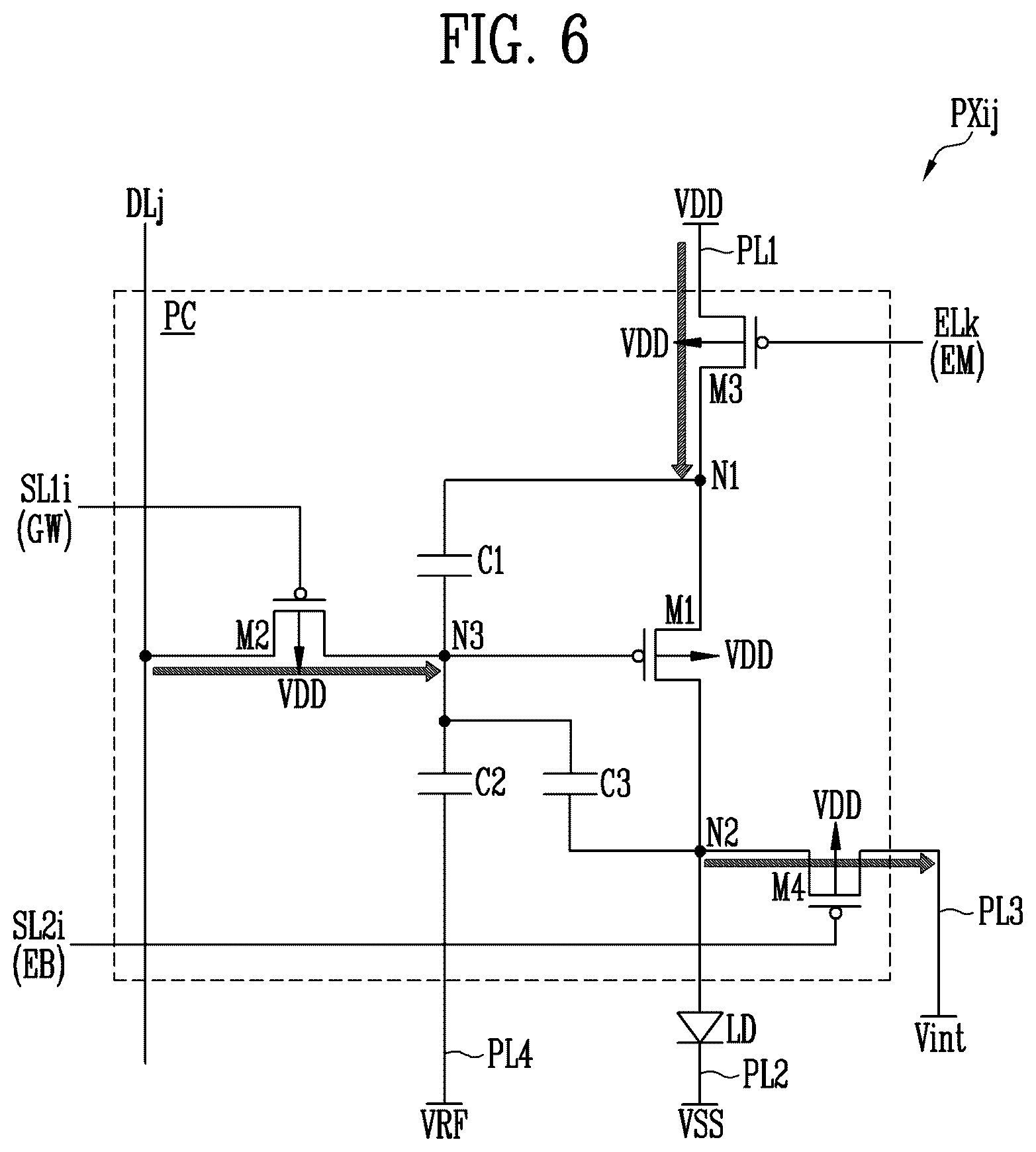 Patent US12614519 Figure 6 – Pixel, display device including the same and electronic device including display device