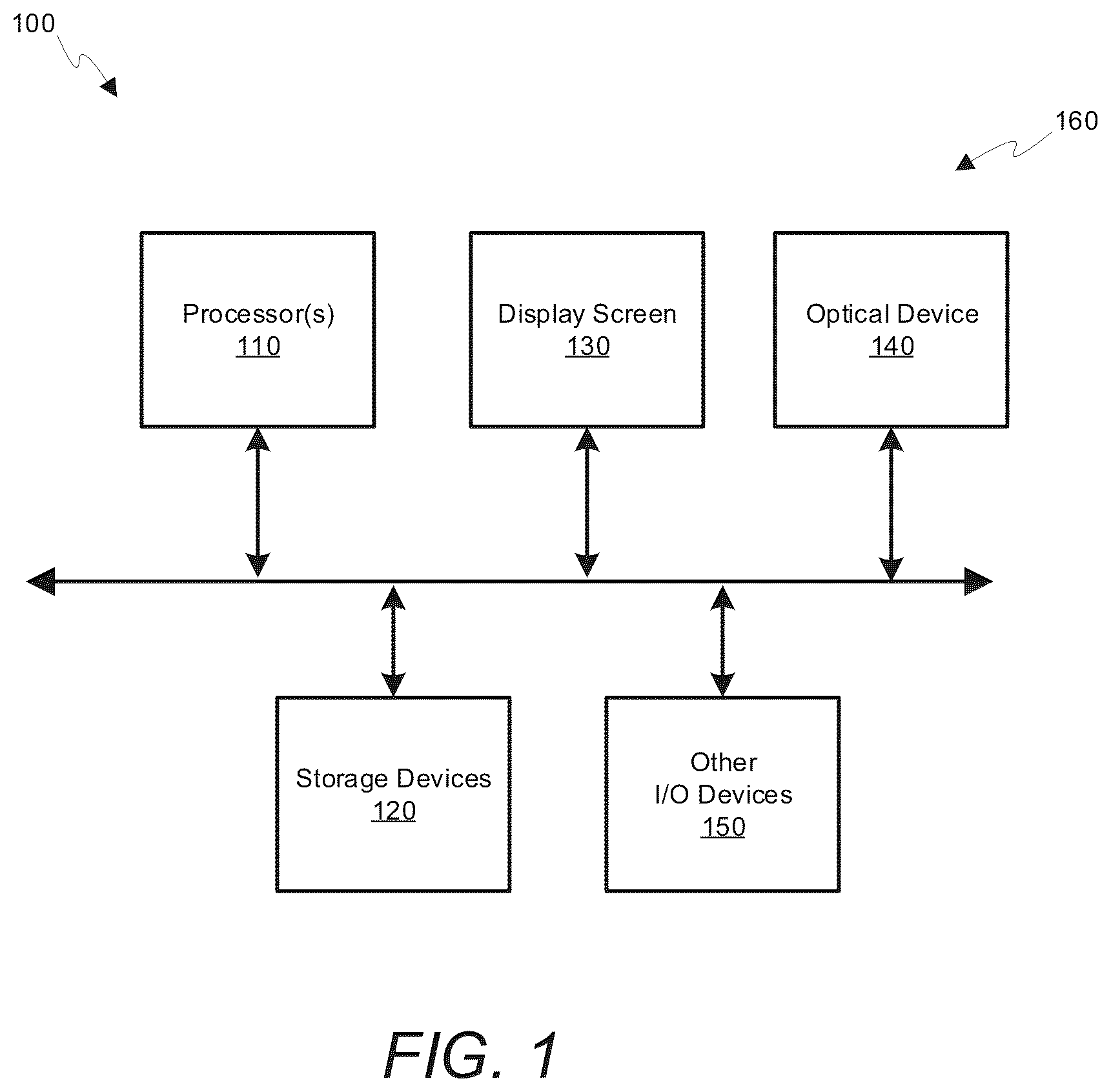 Patent US12614526 Figure 1 – Display system with optical device