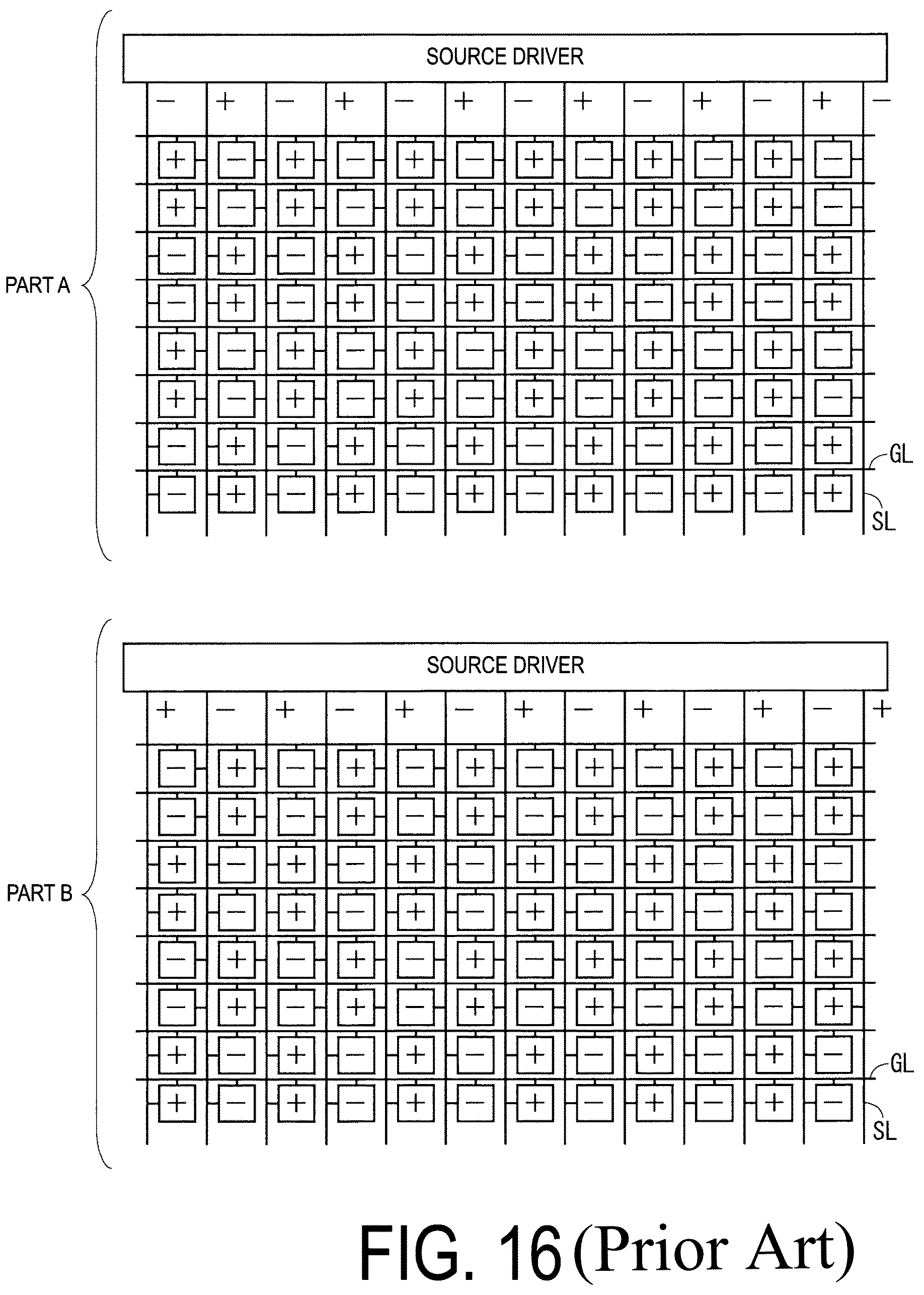Patent US12614529 Figure 16 – Liquid crystal display (LCD) device capable of performing switching between polarity inversion driving methods without causing deterioration in display quality and driving method for he same