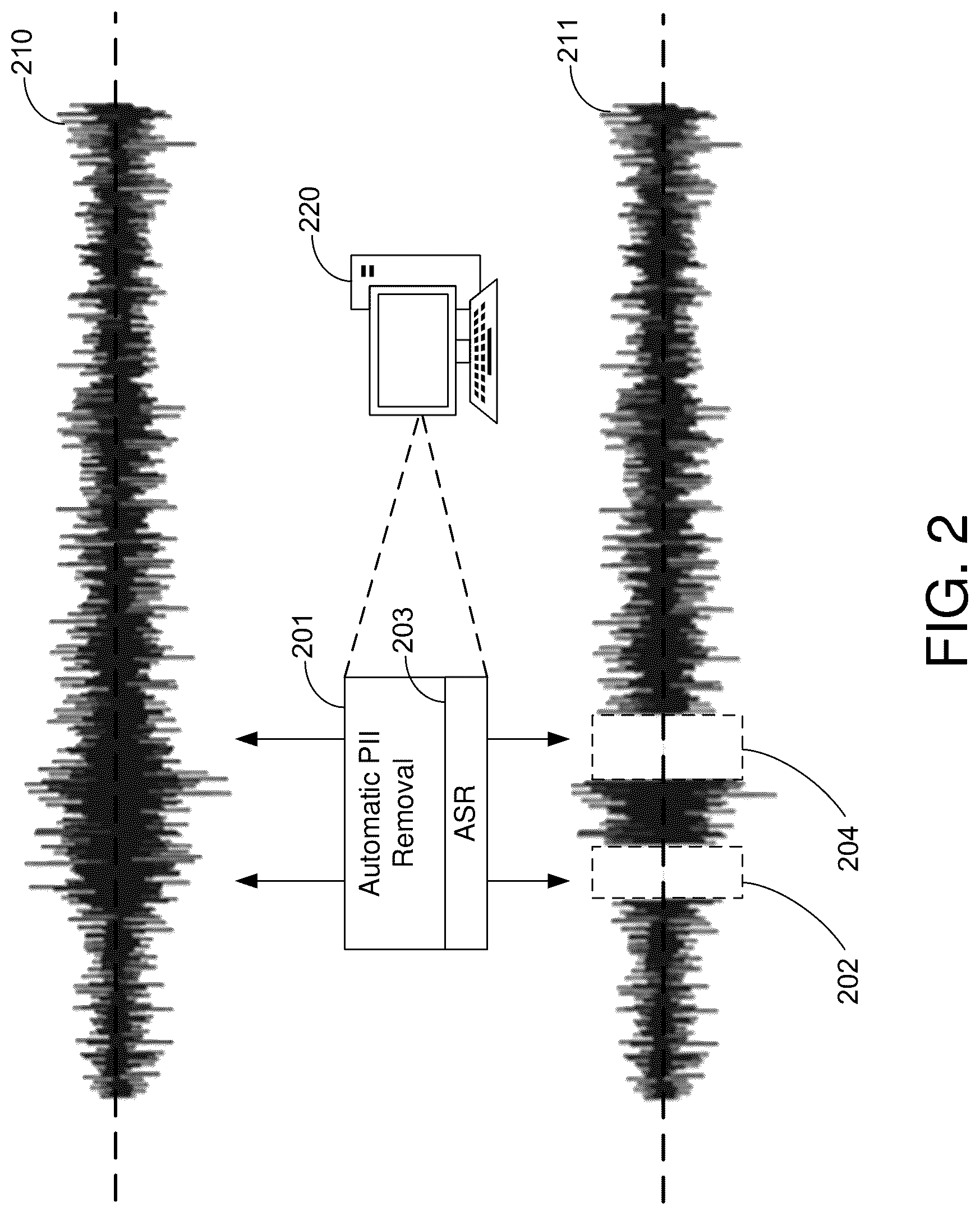 Patent US12614546 Figure 2 – Automatic personal identifiable information removal from audio